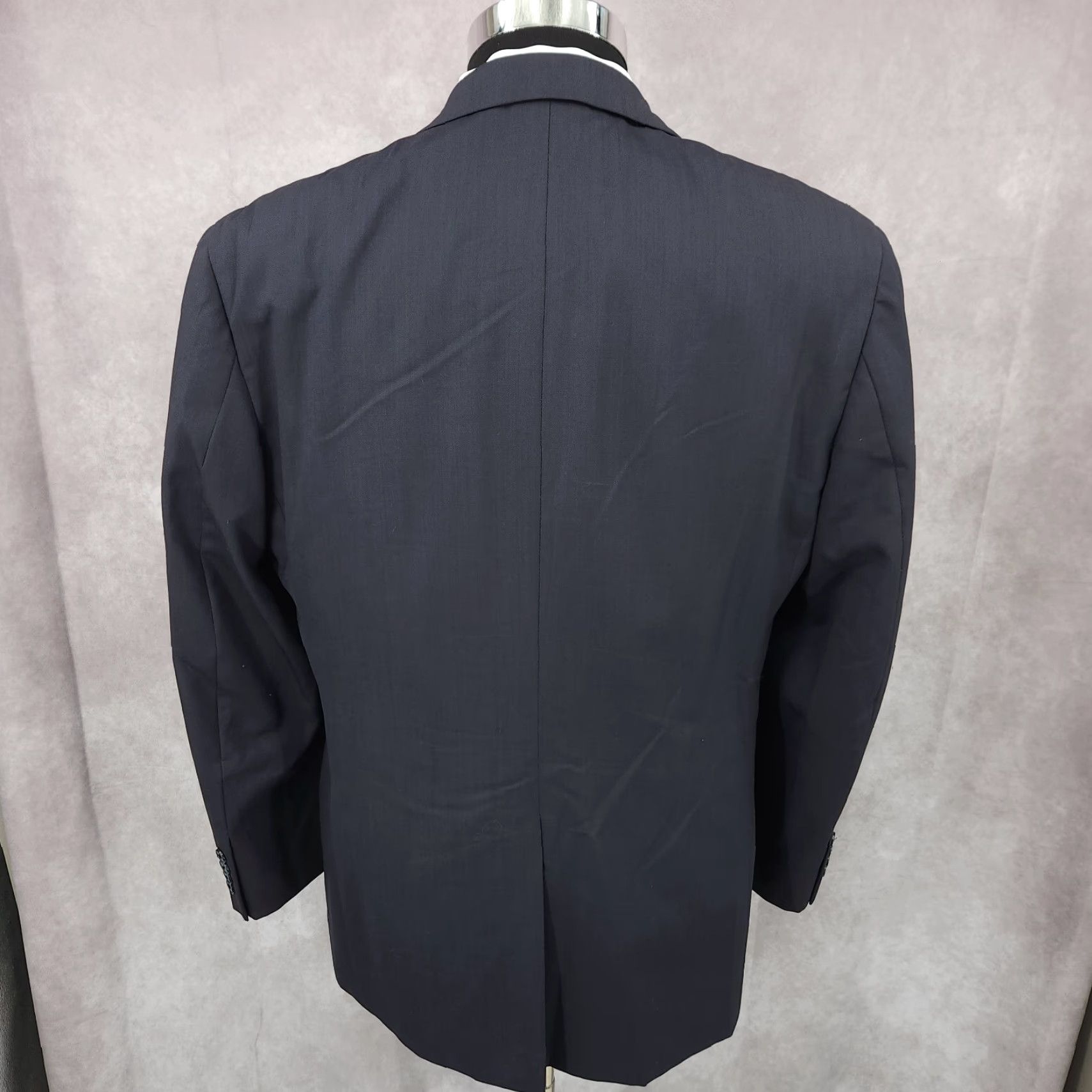 Vintage Savile Row Blazer Mens 40R Blue Wool Sport Coat Jacket 2 Buttons Vent Blazer Jacket Notch Lapel Single-Breasted Men Size 40R - 6 Thumbnail