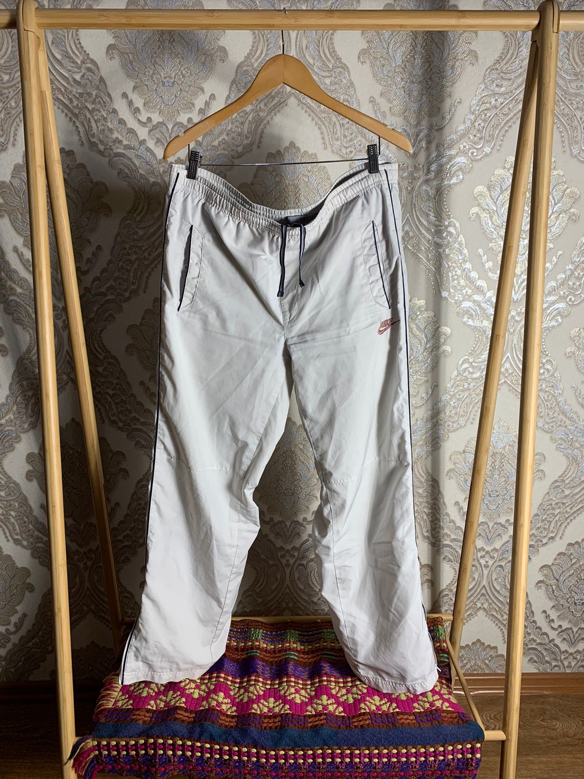 Pre-owned Nike X Vintage Nike Sweatpants Swoosh Drill 90's In White