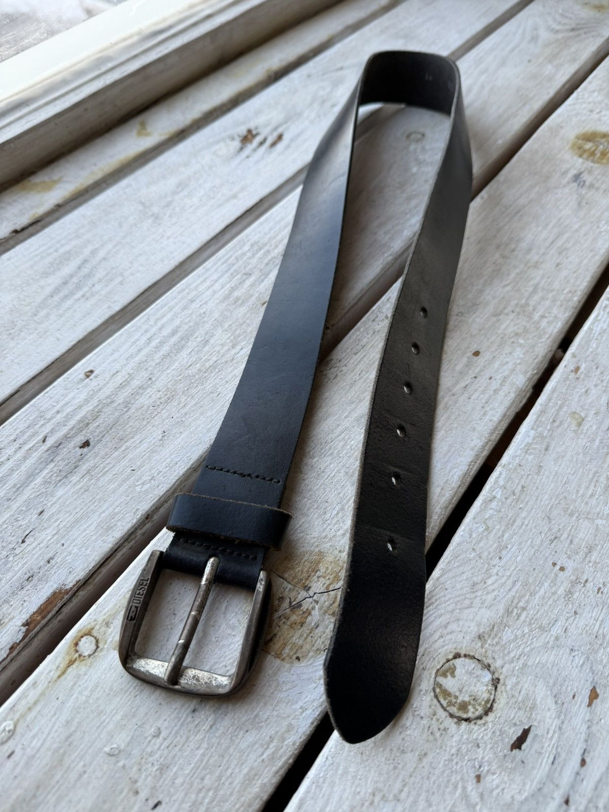 Diesel × Vintage Vintage DIESEL COWBOY metal logo Leather Belt Avant Garde Size ONE SIZE - 2 Thumbnail