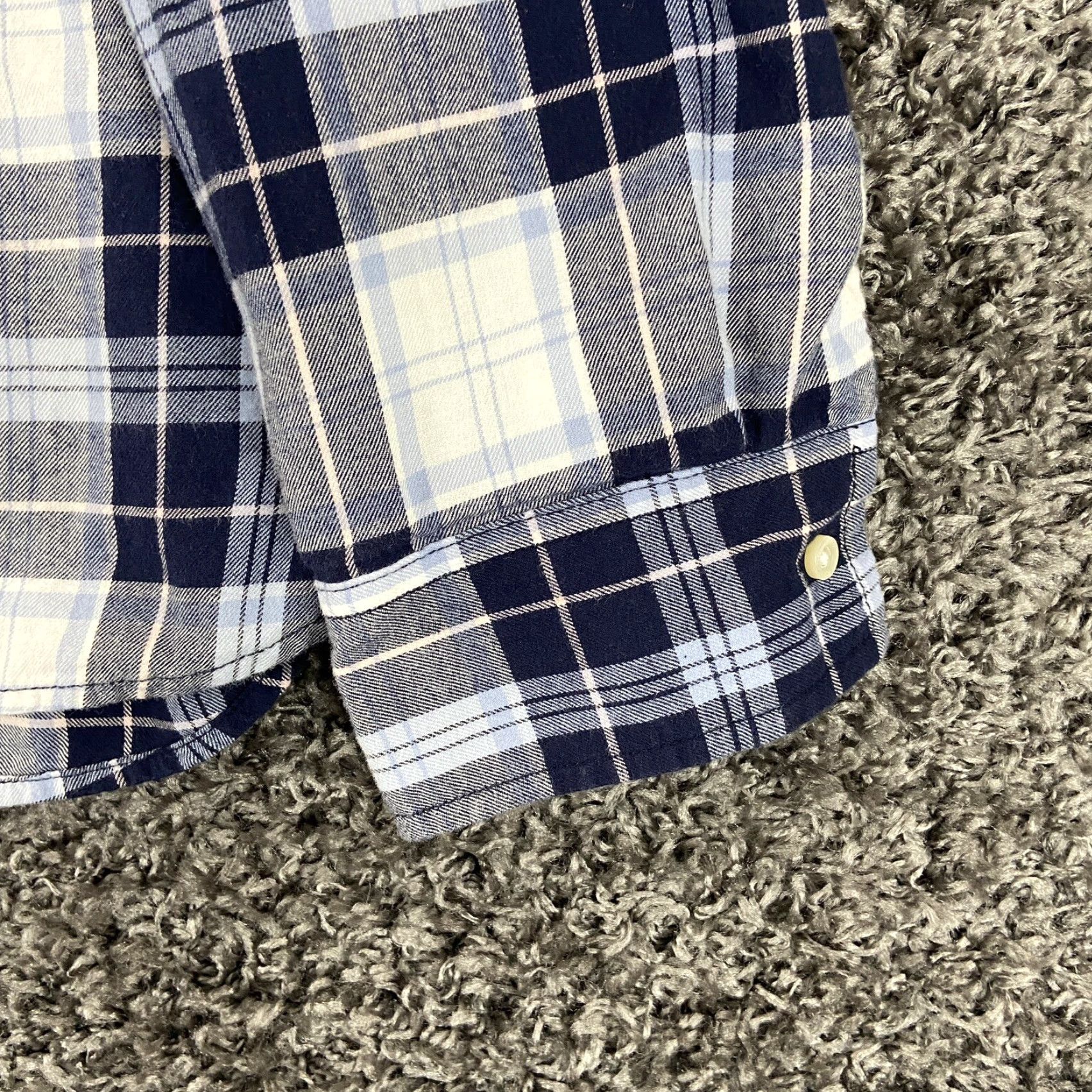 Tommy Hilfiger TOMMY HILFIGER Plaid Blouse Women's Long Sleeve Size L Blue White Gray Colorful Size L / US 10 / IT 46 - 2 Thumbnail