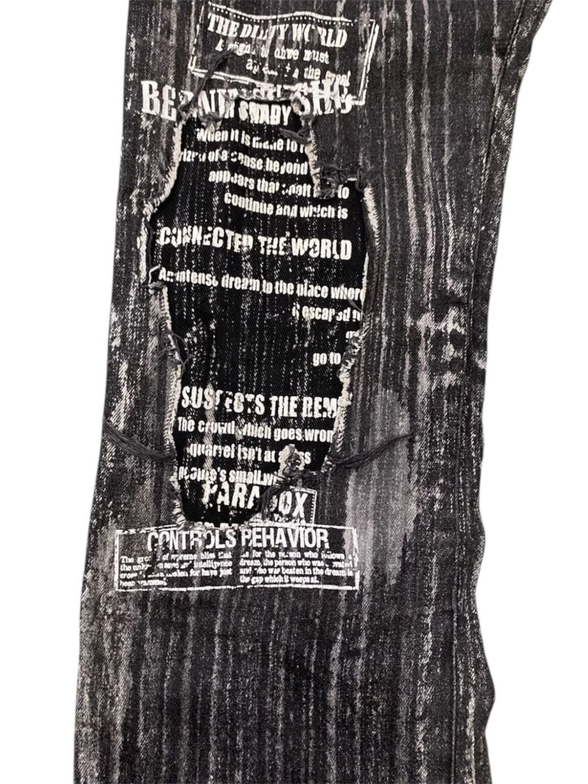 BERNINGS SHO Rare Berning-sho Punk Graphic Art Denim Size US 31 - 5 Thumbnail
