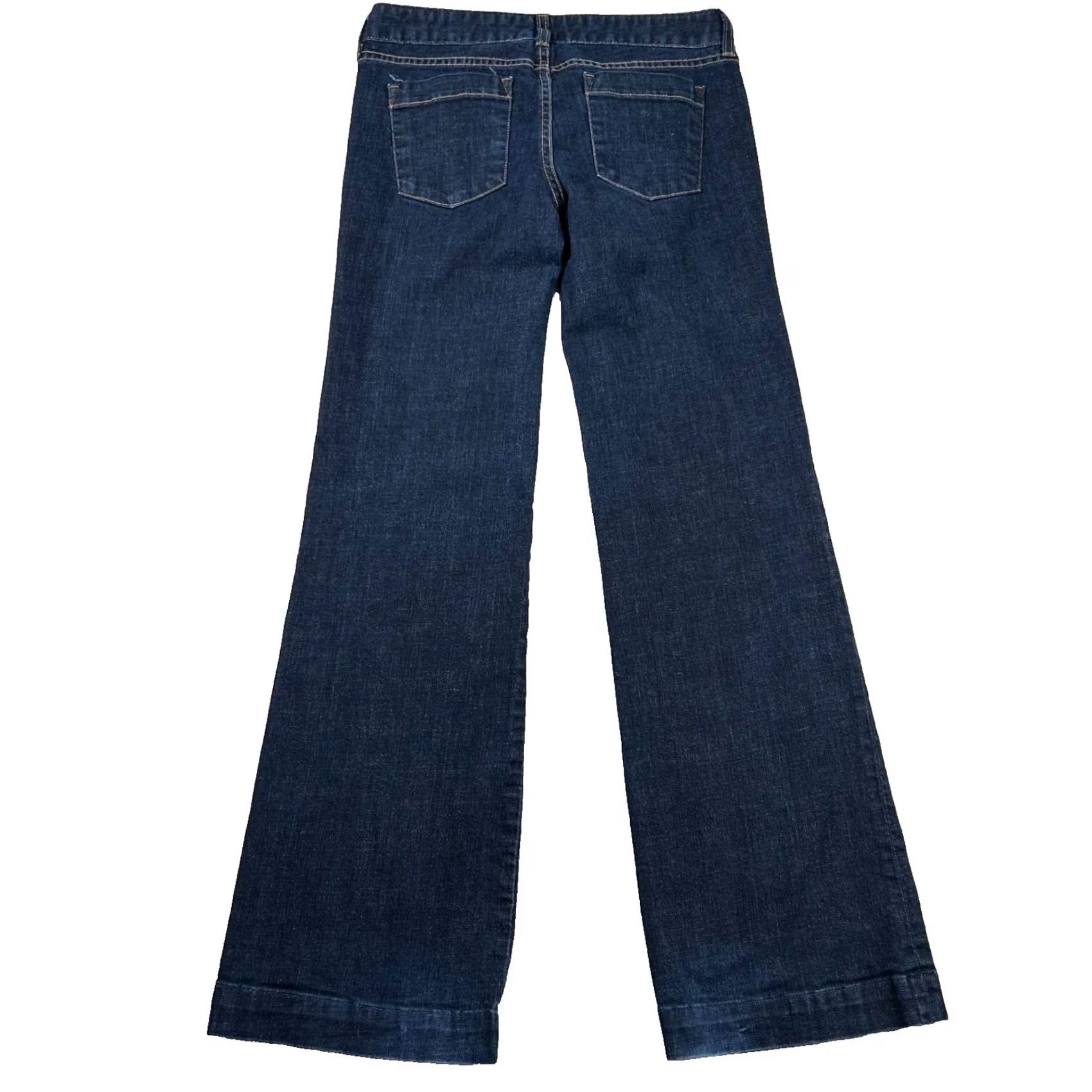 J.Crew VINTAGE J.CREW Jeans Womens 2 Wide Leg Flare Boot Dark Wash USA Made Denim Blue 5-Pocket 32 Inseam Womens Jeans Size 26" / US 2 / IT 38 - 2 Thumbnail