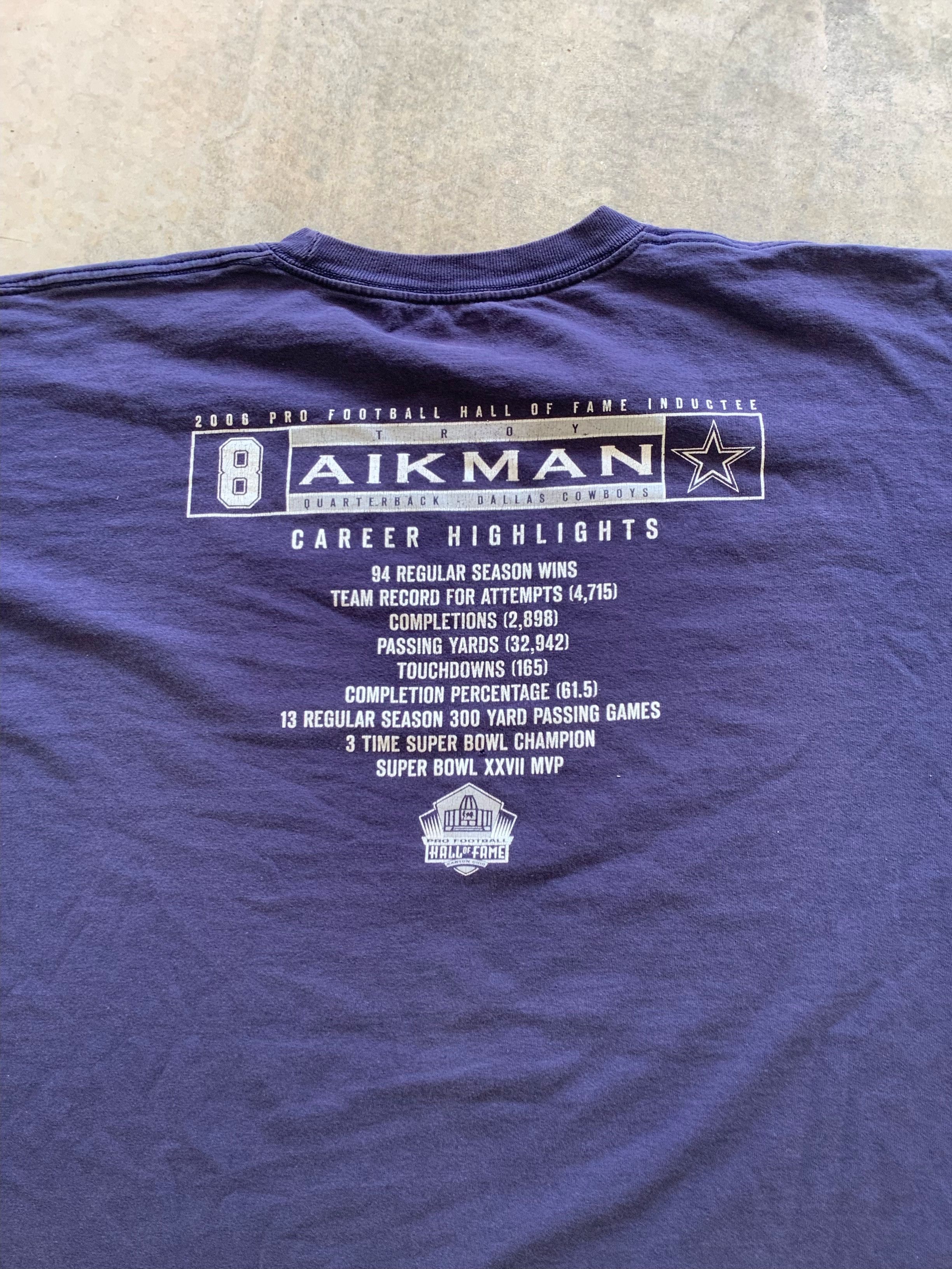 Vintage Vintage Troy Aikman HOF Inductee shirt Size US XXL / EU 58 / 5 - 3 Thumbnail