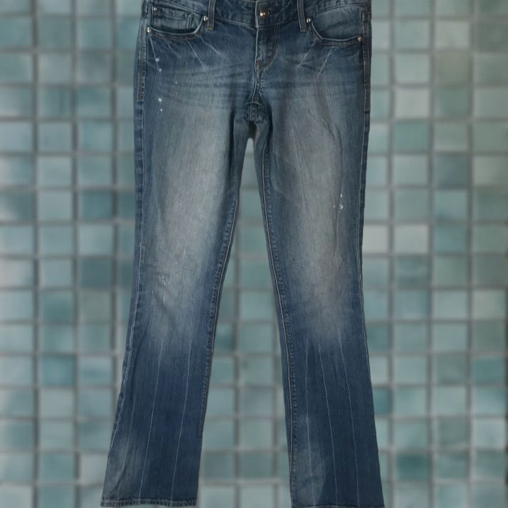 Express Express Jeans Boot Cut Denim Blue Ultra Low Rise Regular Fit Size 21 Womens Size 42" / US 20 - 1 Thumbnail
