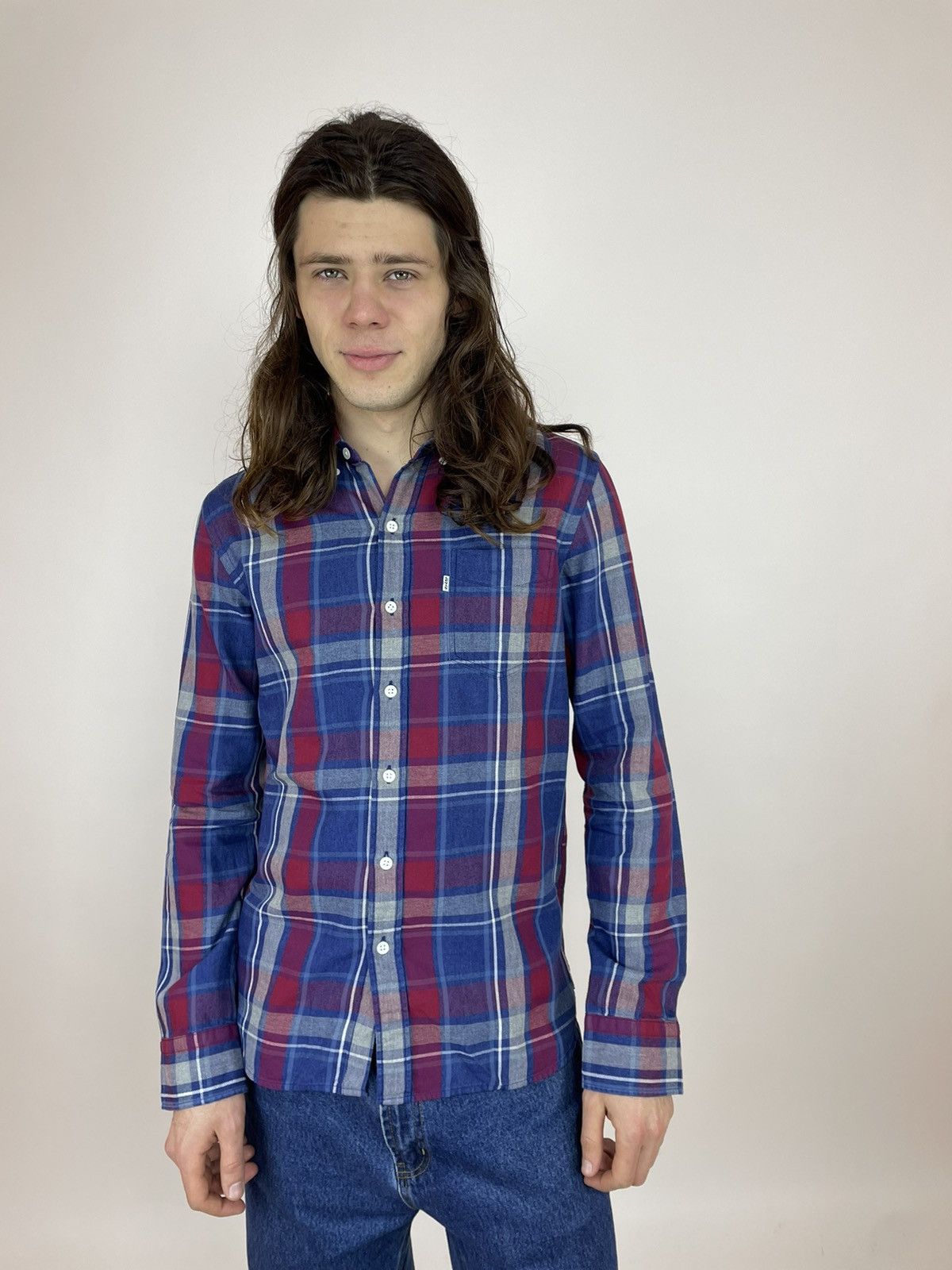 Levi's Levis checkered Shirt long sleeve slim fit Mens size S Size US S / EU 44-46 / 1 - 2 Thumbnail