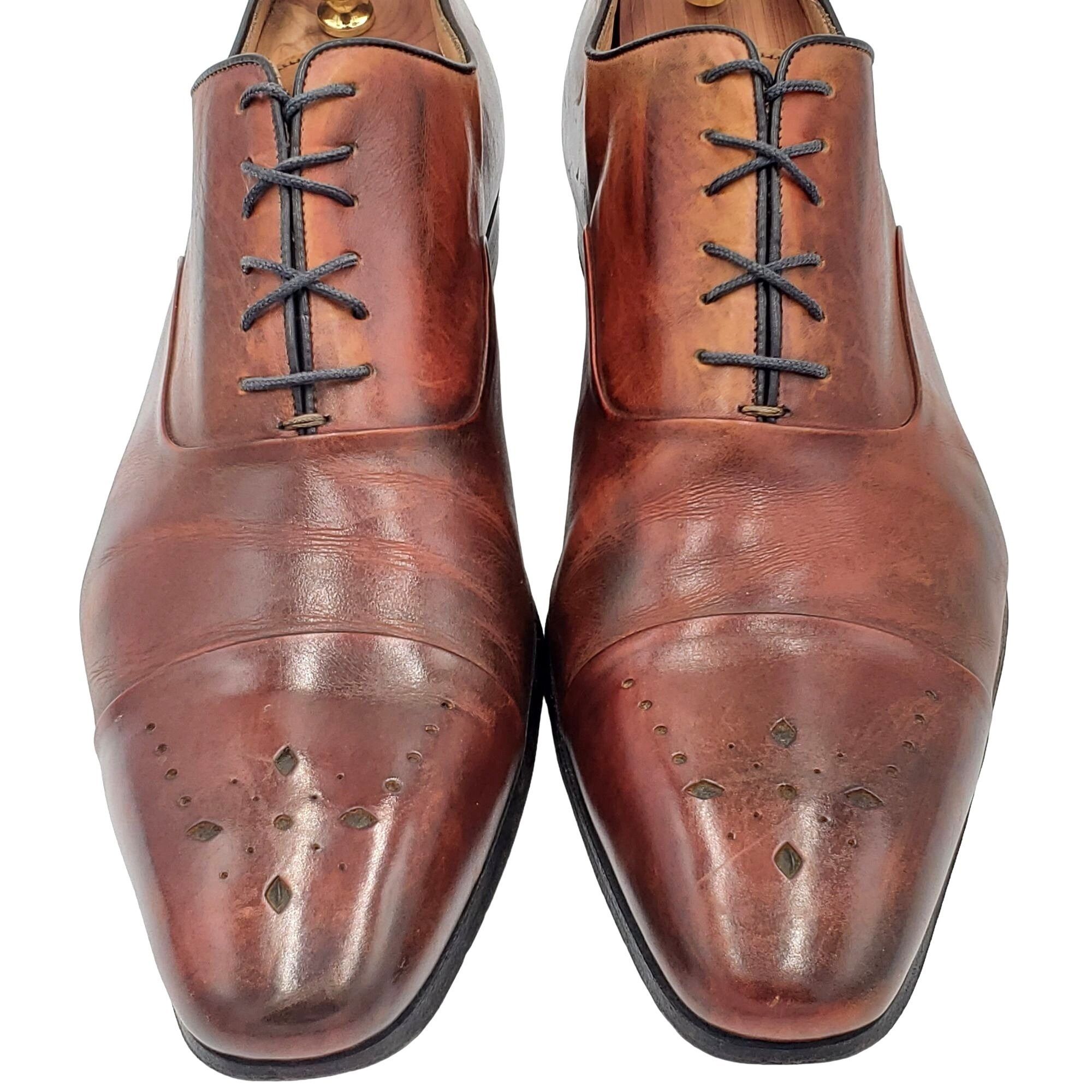 Barneys New York Calzoleria Harris Italy Dress Shoe Men 10.5 Brown Leather Size US 10.5 / EU 43-44 - 2 Thumbnail