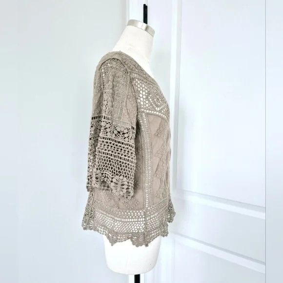 Other Democracy Embroidered Crochet Short Sleeve Top NWOT Size S / US 4 / IT 40 - 5 Thumbnail