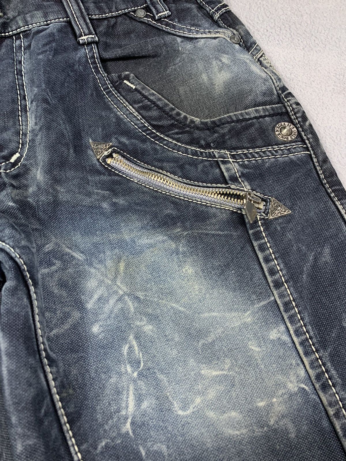 Japanese Brand Vintage Y2K Japanese faded denim jeans streetwear size 32x34 Size US 32 / EU 48 - 4 Thumbnail