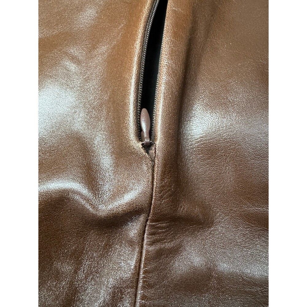 Sandro Sandro Brown Leather Mini Skirt High Waist Pockets Size 1 Size 26" / US 2 / IT 38 - 9 Thumbnail