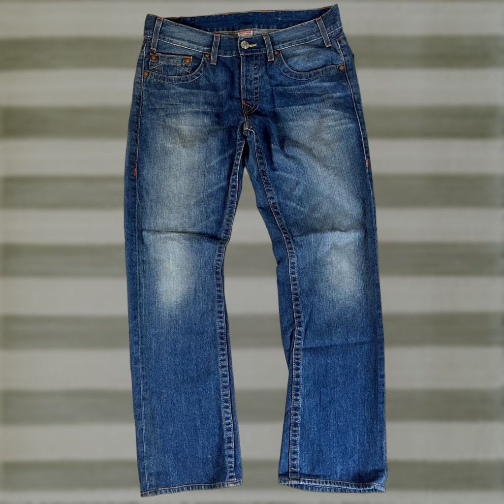 True Religion True Religion Jeans Slim Straight Leg Men's 33x32 Blue Denim Made in USA Regular 5-Pocket Pockets City USA Classic 90s Size US 33 - 1 Thumbnail