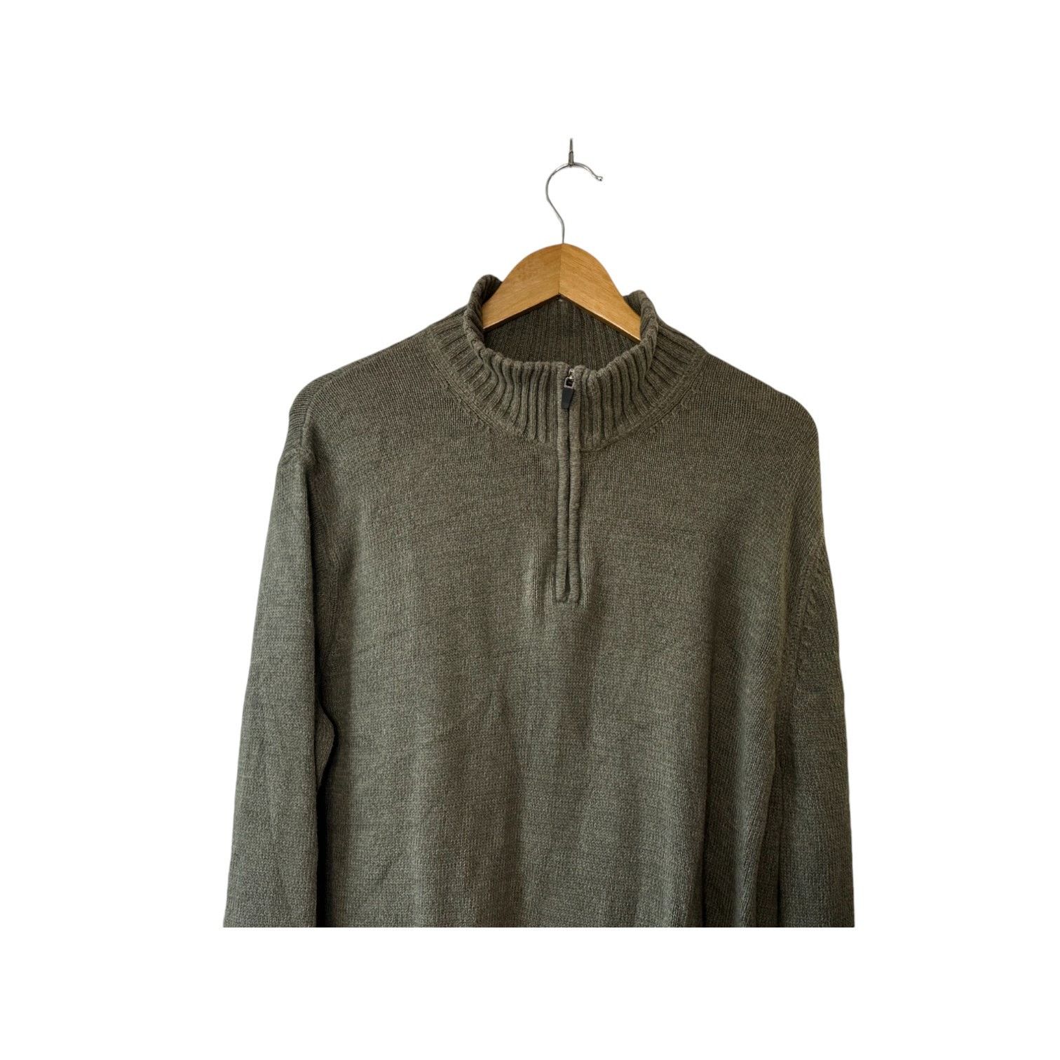 Eddie Bauer Eddie Bauer Green 1/4 Zip Medium Weight Knit Sweater Men's L Size US L / EU 52-54 / 3 - 2 Thumbnail