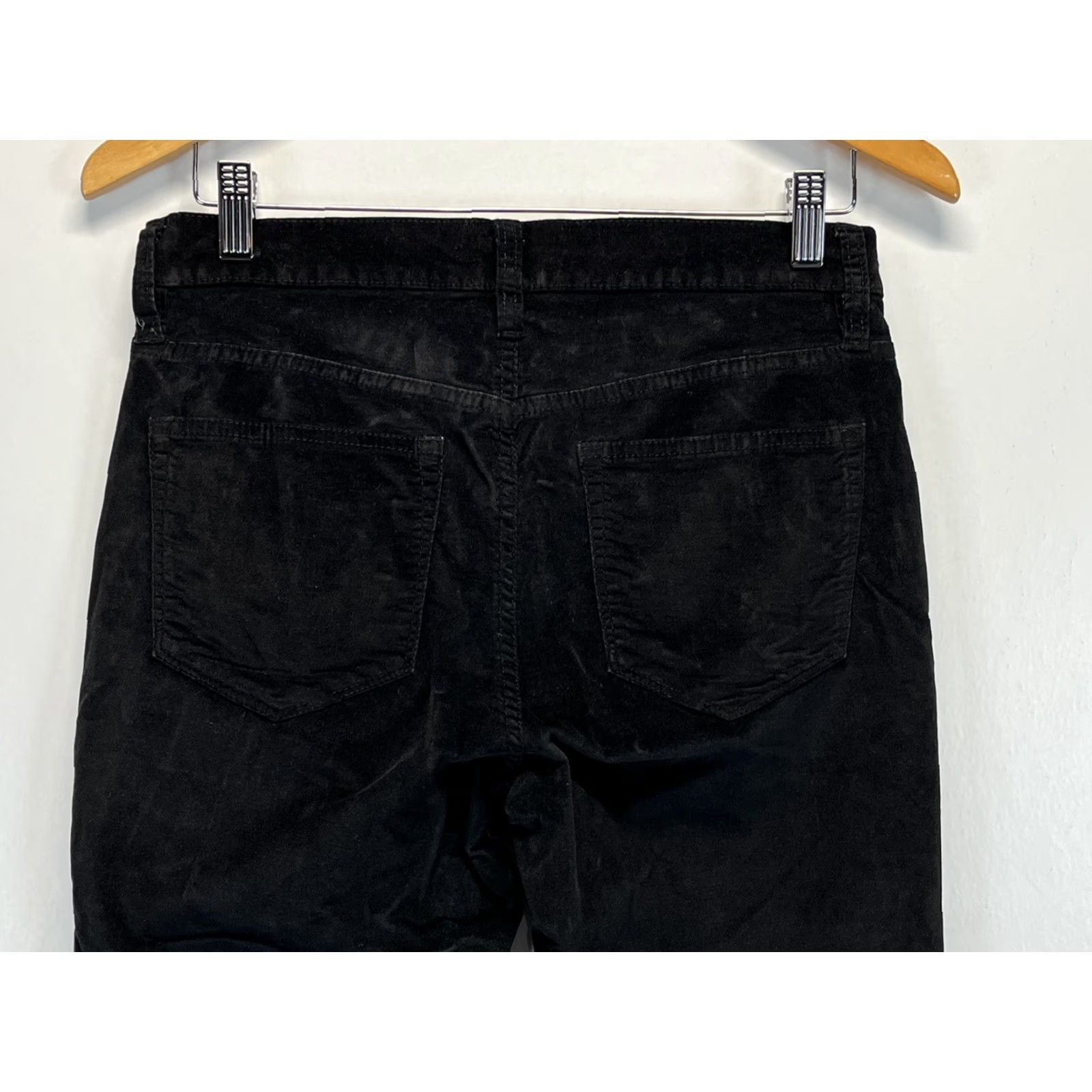 J.Crew VINTAGE J.CREW Velvet Pants Tapered Jeans Women 29 Black Sz 29 Velvet GUC Womens 29 Pants Size 29" - 3 Thumbnail