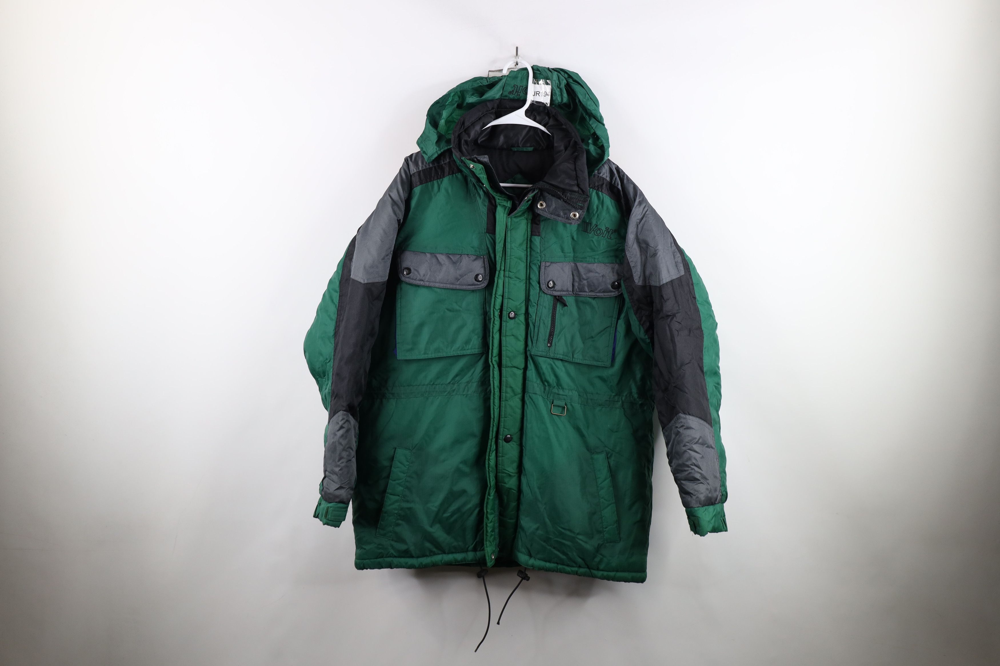 Vintage Vintage 90s Streetwear Hooded Puffer Parka Jacket Green Size US L / EU 52-54 / 3 - 1 Thumbnail
