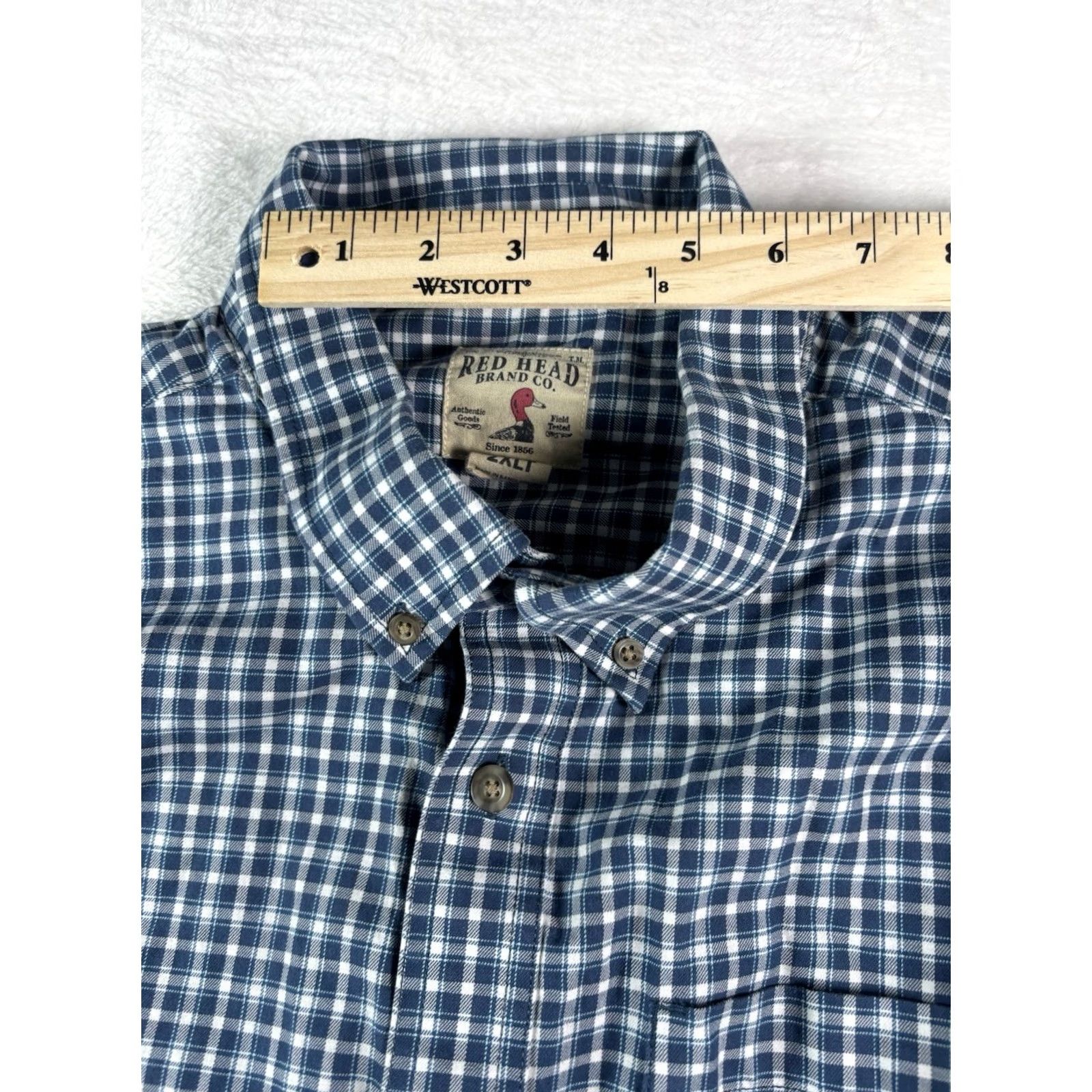 Vintage RedHead Men's 2XLT Blue Check Long Sleeve Wrinkle Free Plaid Shirt Shirt Wrinkle Resistant Button-Up Classic Casual Outdoorsman White? Size US XXL / EU 58 / 5 - 3 Thumbnail