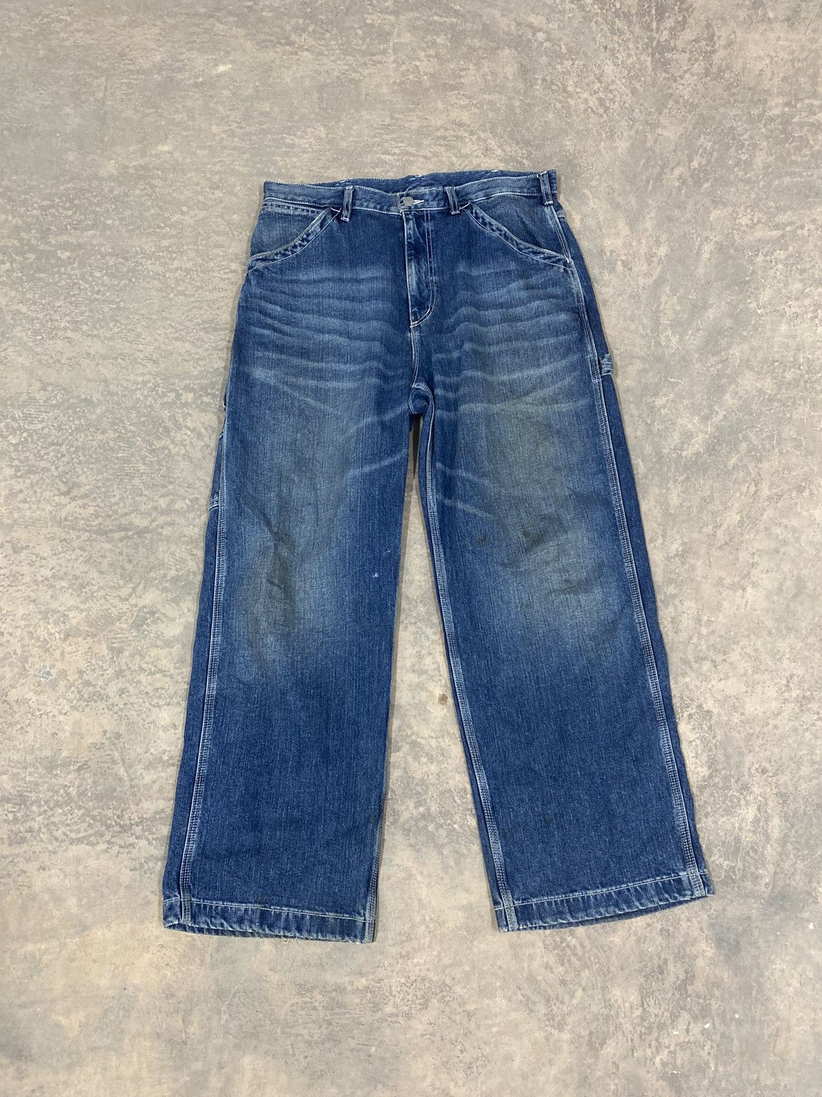 GU JAPAN CARPENTER PANTS BAGGY WIDE LGB