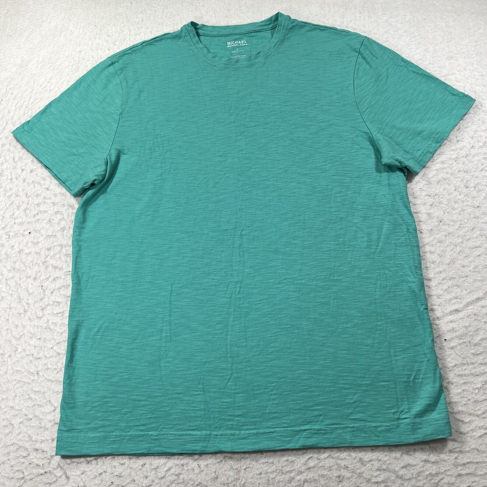 Michael Kors Michael Kors Men's Large Teal Green Canvas T Shirt Size US L / EU 52-54 / 3 - 1 Thumbnail