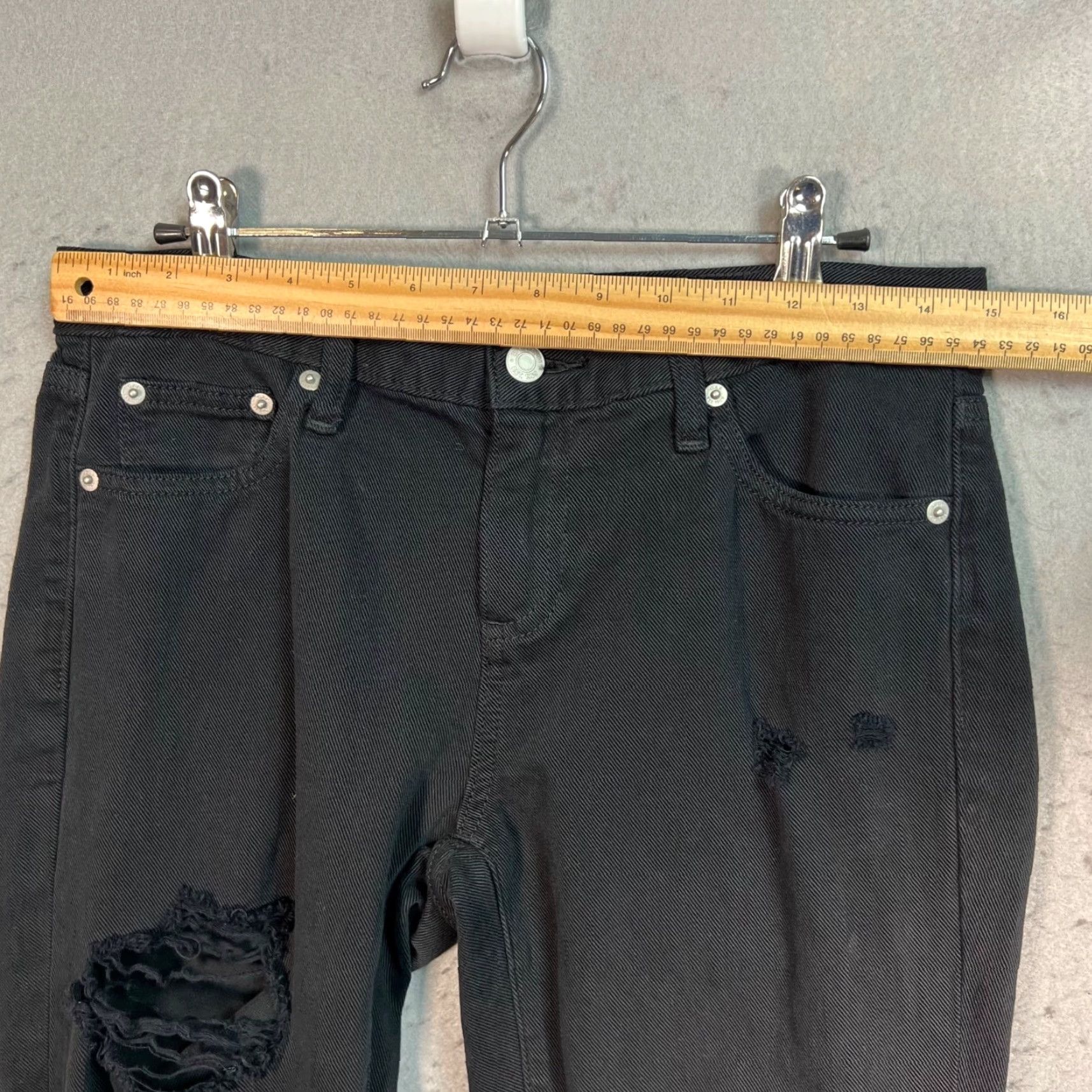 Gap Gap Womens Jeans 27 Black Distressed 100% Cotton Denim Skinny 5-Pocket Vintage No Distressed-Feature Gap 1969 27in Inseam Womens Jeans Size 27" / US 4 / IT 40 - 6 Thumbnail