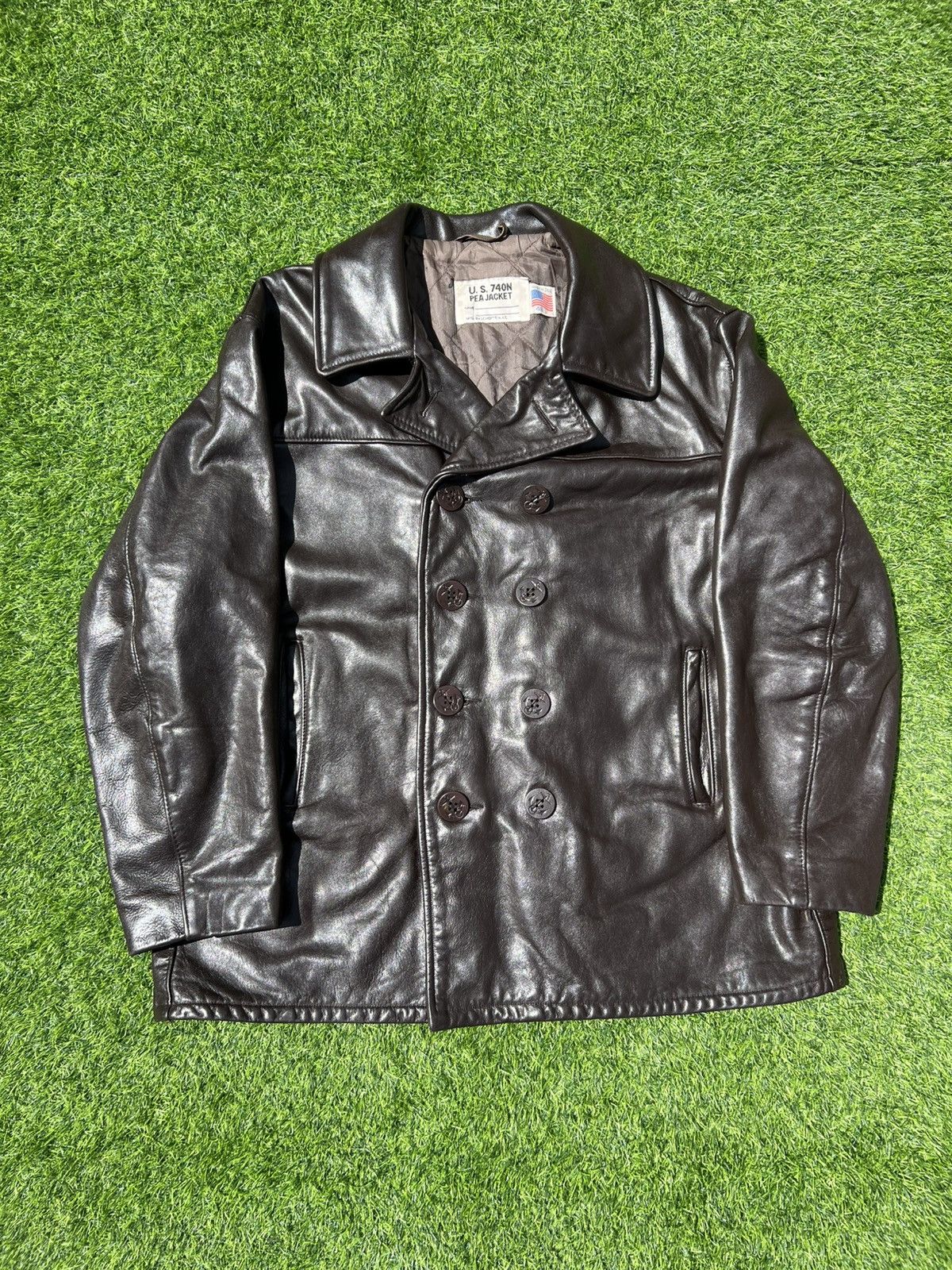 Schott Schott U.S. 740N Leather Pea coat Jacket | Grailed