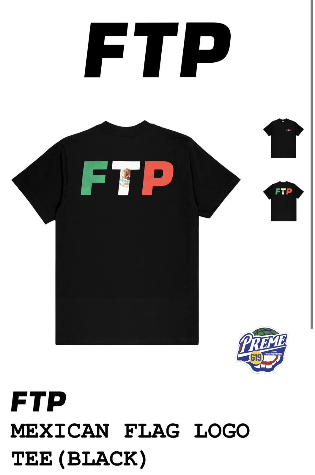 Fuck The Population FTP Mexico flag logo tee ( XL, black) Size US XL / EU 56 / 4 - 3 Thumbnail