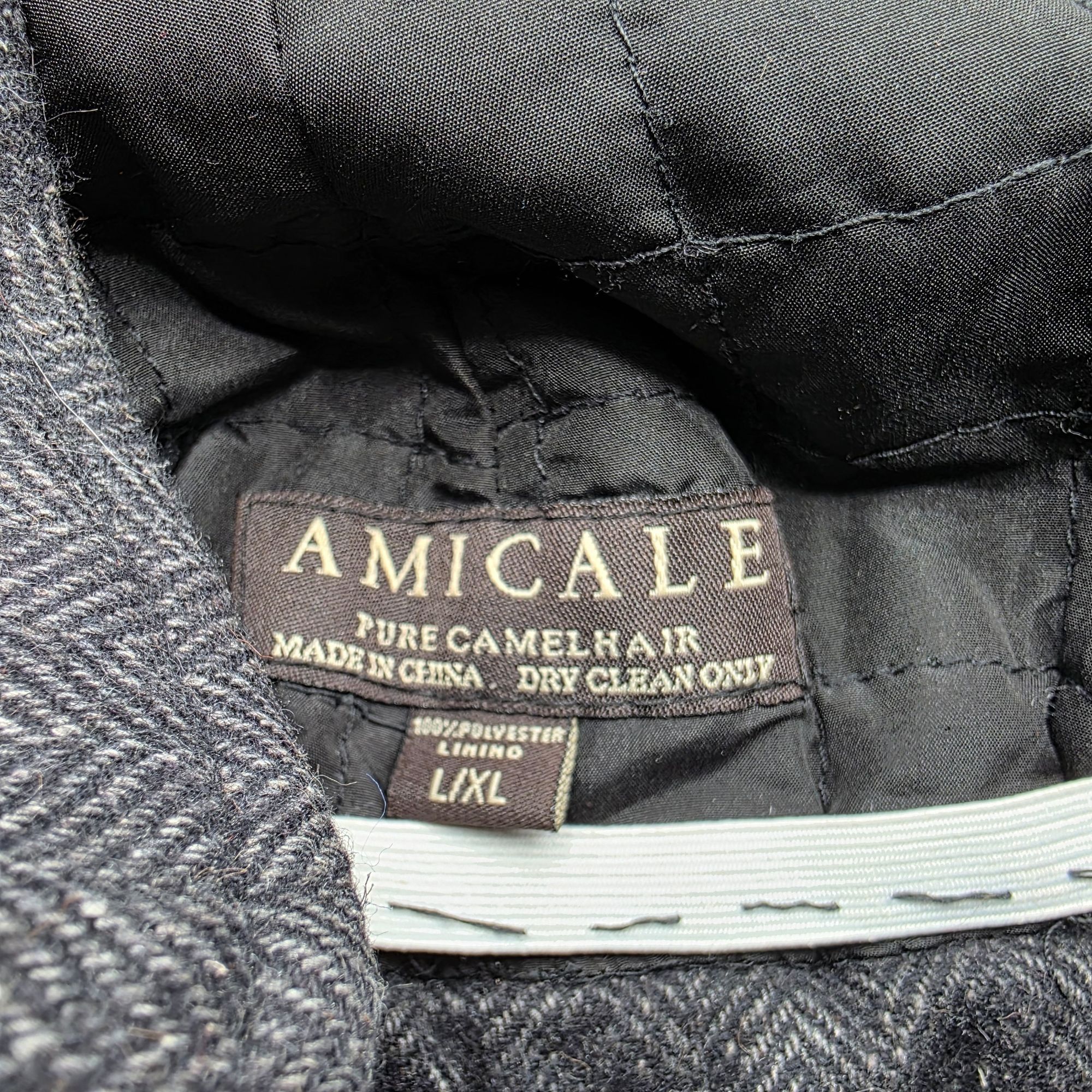 Other Amicale Pure Camel Hair Mens L/XL Gray Herringbone Cap Hat O Size ONE SIZE - 6 Thumbnail