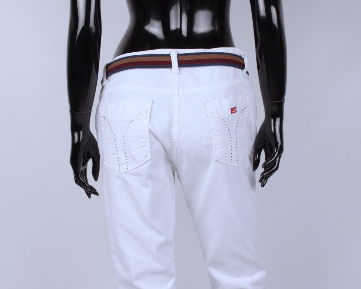 Miss Sixty × Vintage MISS SIXTY Y2K Vintage Wide Leg Rhinestone White Denim Jeans Size 32" / US 10 / IT 46 - 6 Thumbnail
