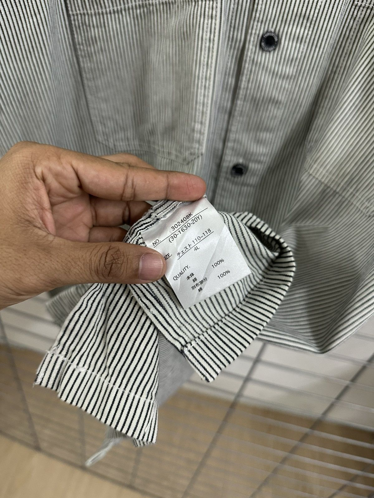 Japanese Brand Thruxton Aesthetic Hickory Stripe Double Pocket Work Shirt Size US XL / EU 56 / 4 - 8 Thumbnail