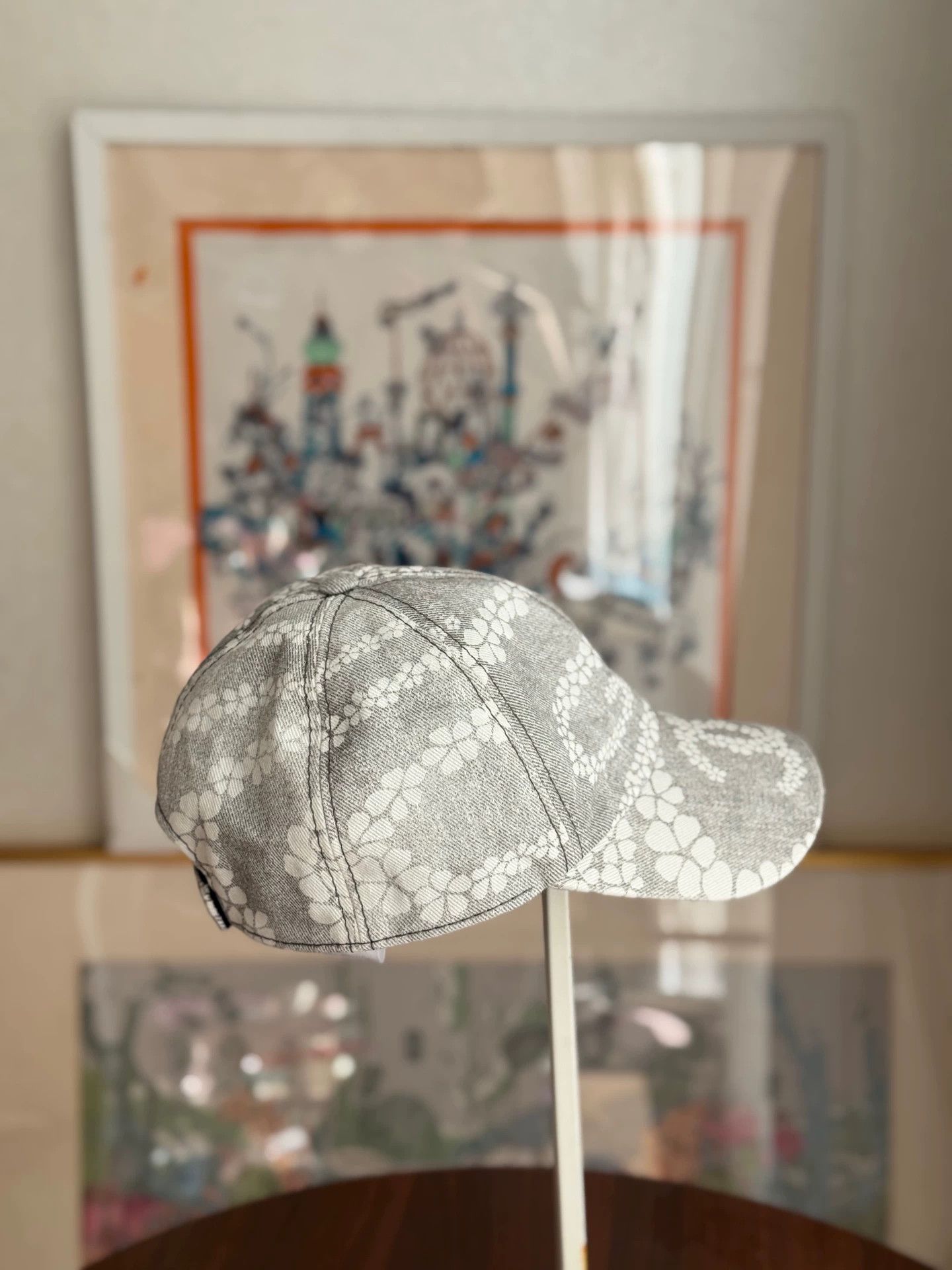 Chanel Chanel 25M CocoBeach gray print denim baseball cap 55-60 Size ONE SIZE - 7 Thumbnail