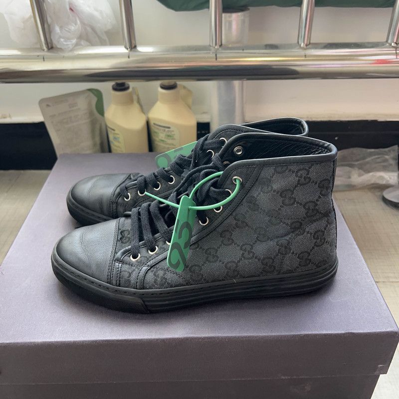 Gucci Gucci Retro GG Canvas High-Top Sneakers - Size US 8.5 / EU 41-42 - 1 Thumbnail