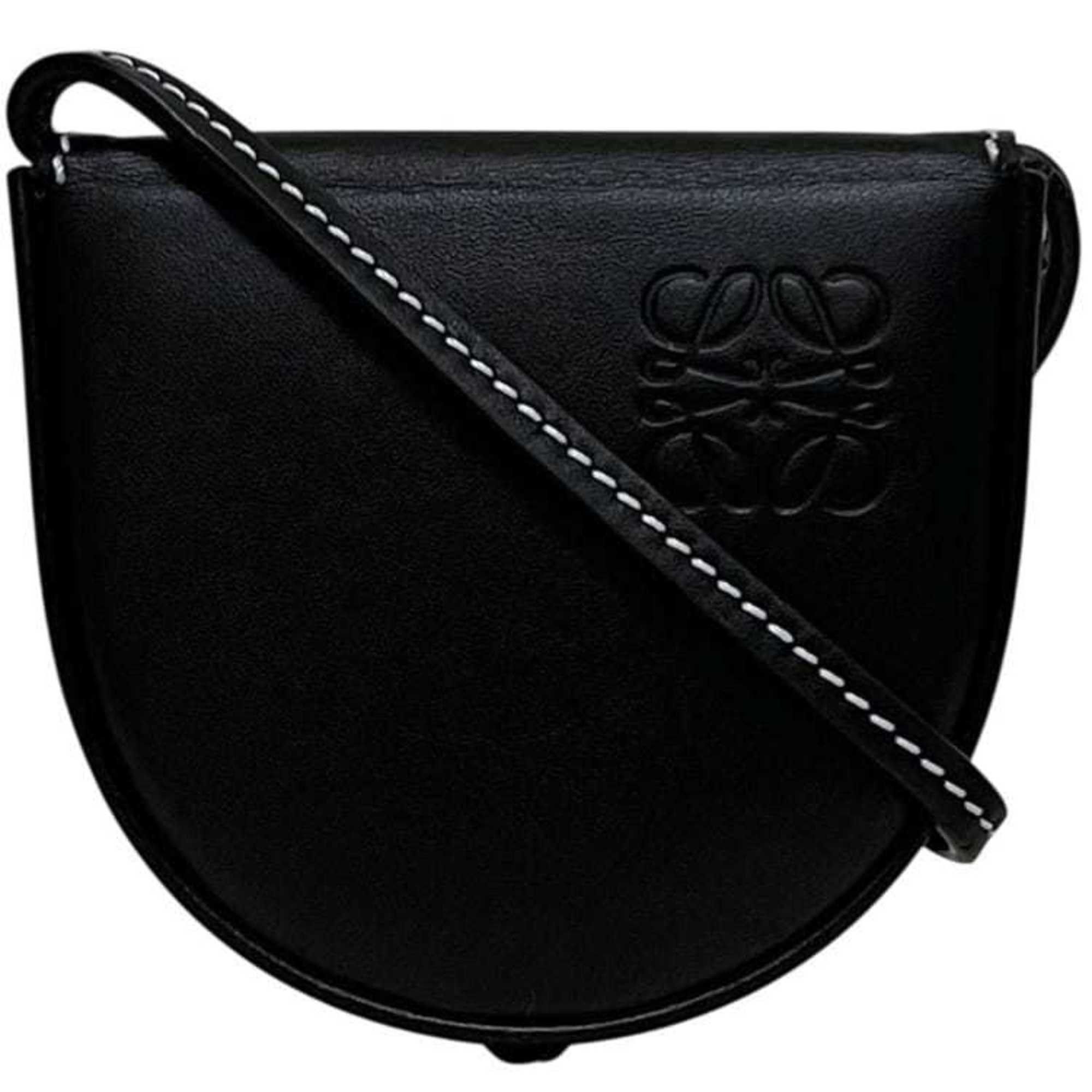 Loewe LOEWE Heel Pouch ec-25063 Black Anagram 109.54.15 Mini Leather 102005 Pochette Crossbody Flap Calf Women's Size ONE SIZE - 1 Thumbnail