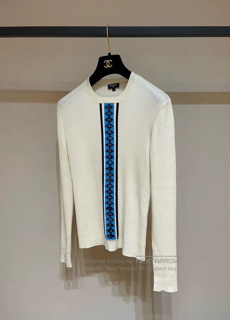 Chanel Chanel Ski series letter blue striped knitted pullover Size XS / US 0-2 / IT 36-38 - 5 Thumbnail