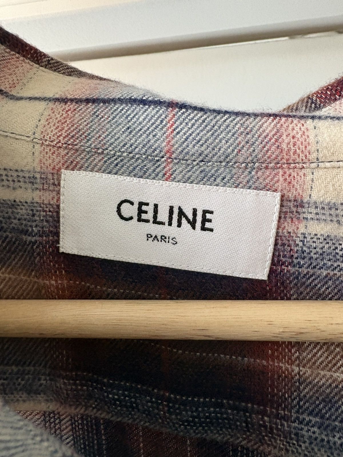 Celine Celine Vanilla, Navy, & Red Flannel Hedi Slimane Size US XL / EU 56 / 4 - 5 Thumbnail
