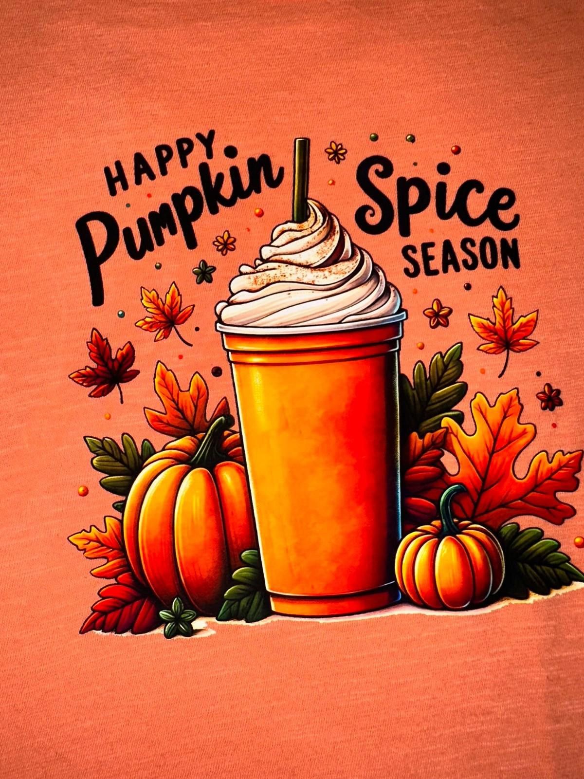 The Unbranded Brand Pumpkin Spice Season Fall Latte Graphic – Orange Tee Size M Size M / US 6-8 / IT 42-44 - 2 Thumbnail