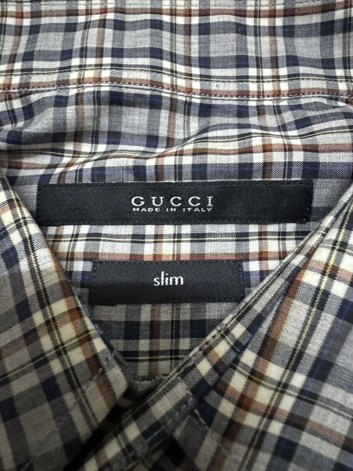 Gucci Gucci men's long-sleeve button-down shirt plaid or checked Size US M / EU 48-50 / 2 - 6 Thumbnail