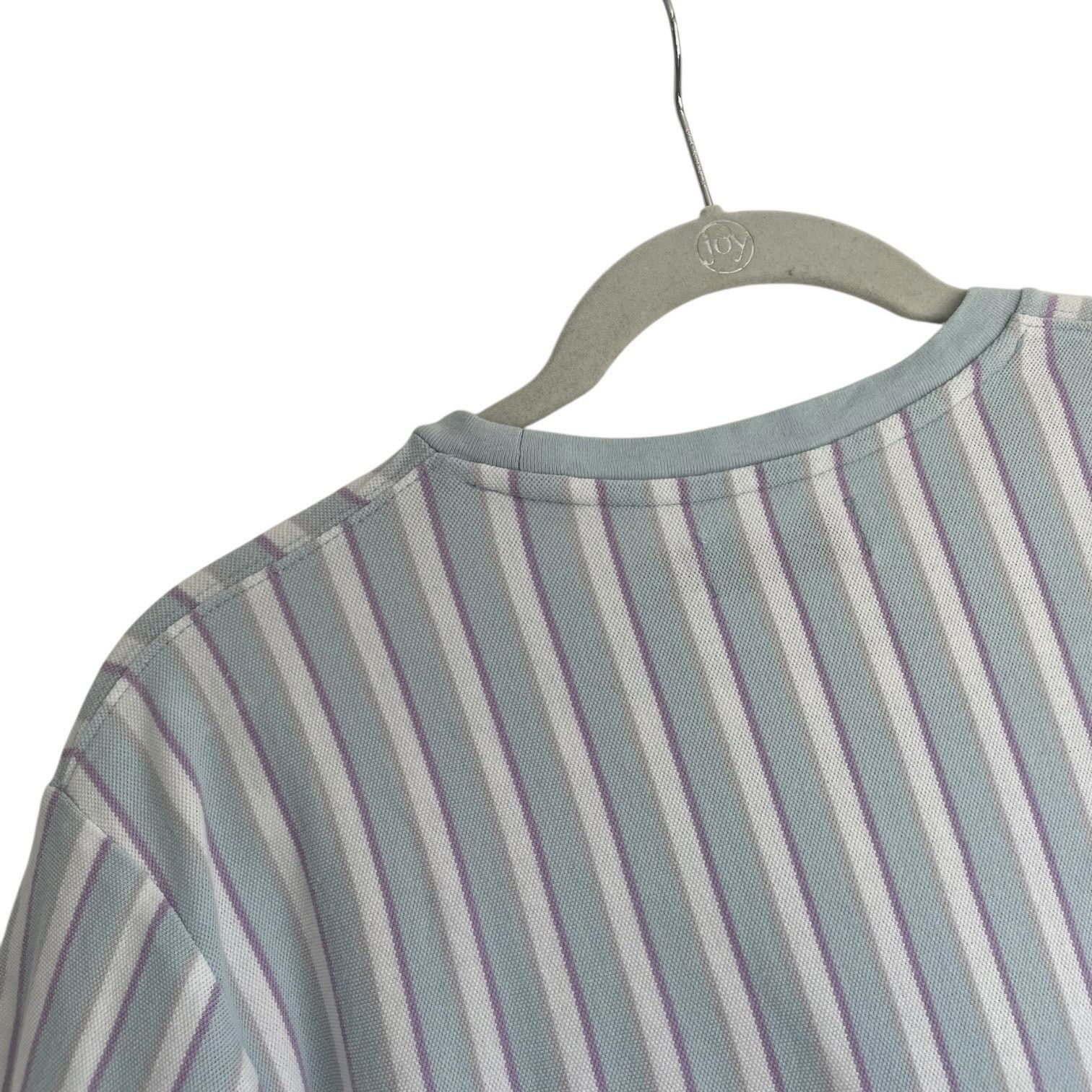 Topman Topman Mens Blue & Purple Striped Short Sleeve Tee Size US S / EU 44-46 / 1 - 5 Thumbnail