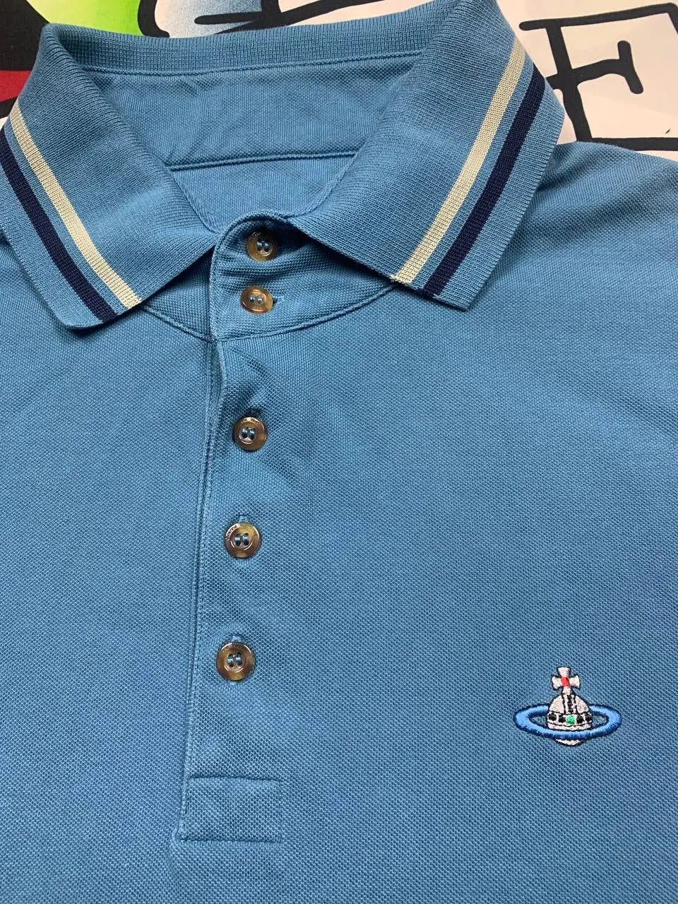 Vivienne Westwood Vivienne Westwood luxury polo light blue shirt Size XL Size US XL / EU 56 / 4 - 3 Thumbnail