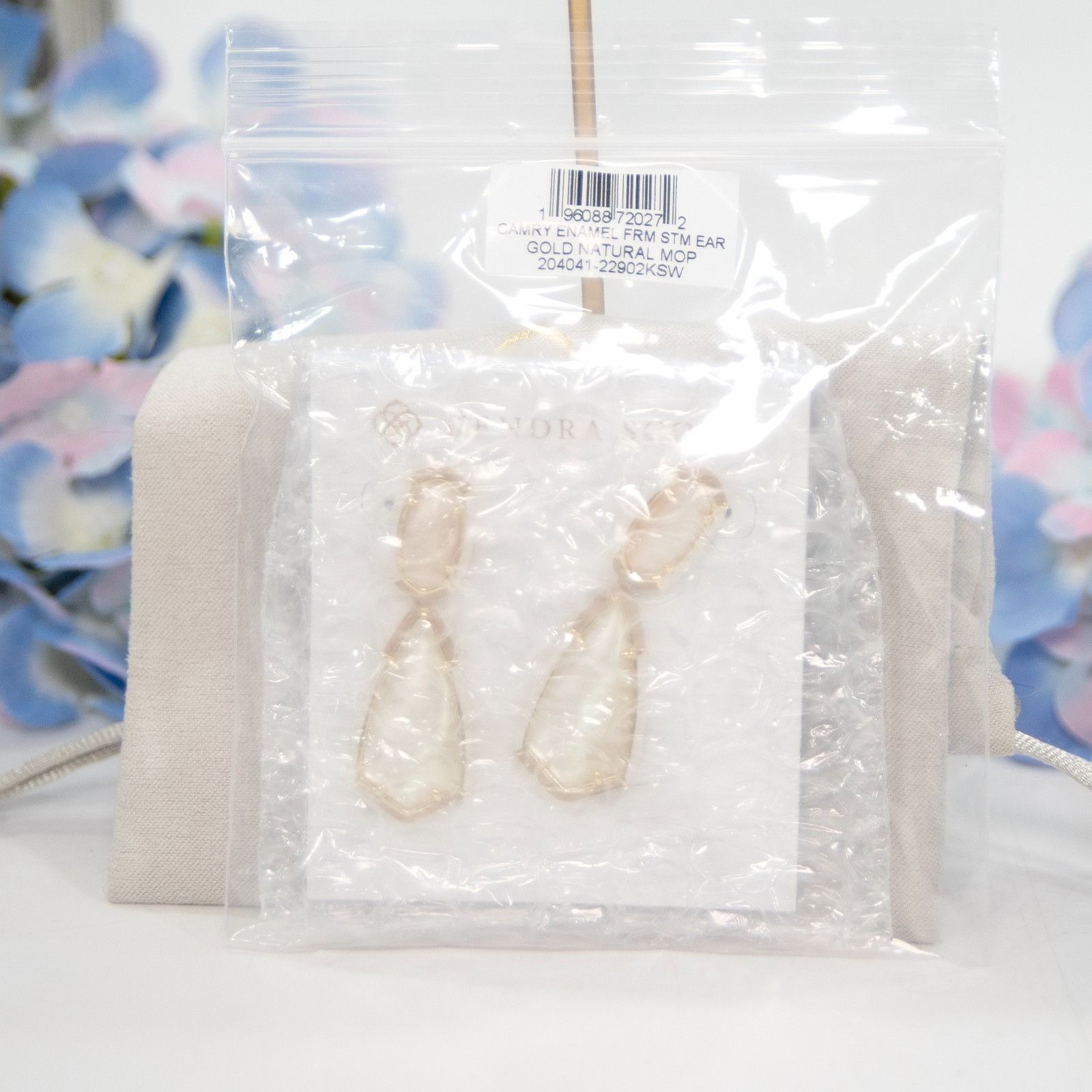 Kendra Scott Kendra Scott Camry Gold Ivory Pearl Enamel Frame Statement E Size ONE SIZE - 2 Thumbnail