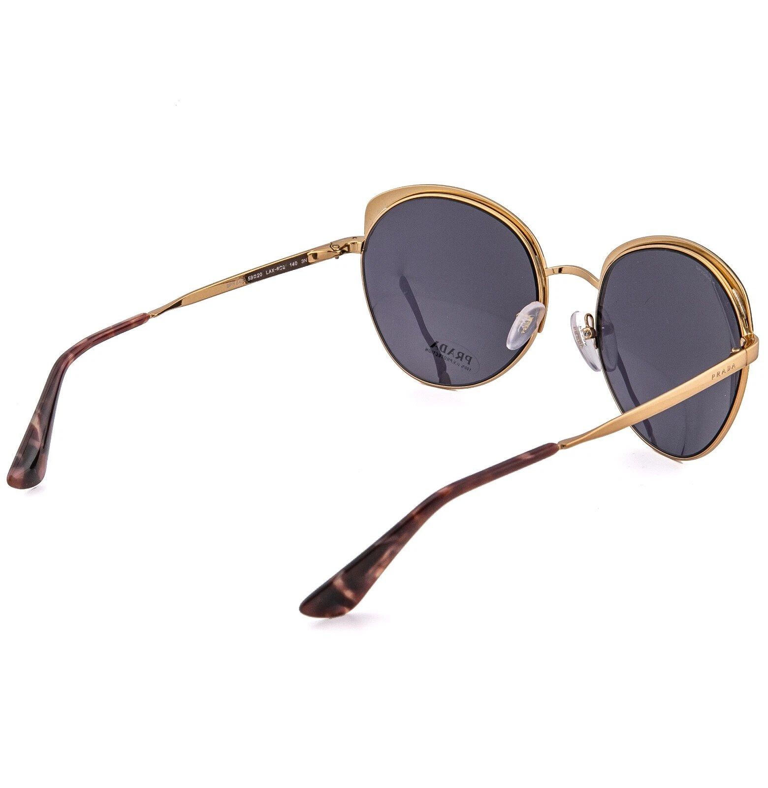 Prada PRADA 54S PR54SS CINEMA Oval Gold Black Violet Sunglasses Size ONE SIZE - 3 Thumbnail