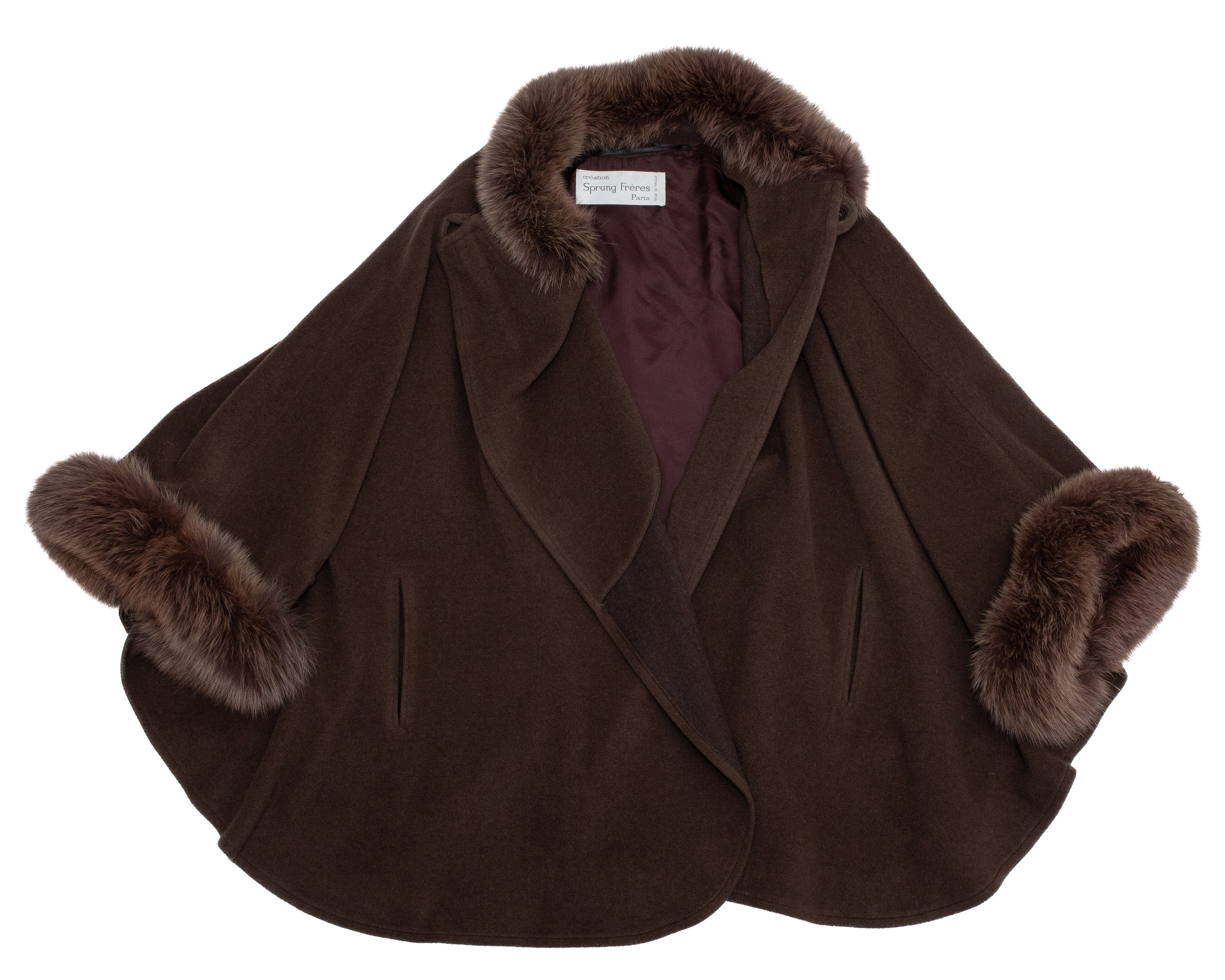 Other CRÉATION SPRUNG FRÈRES Angora Wool Blend Pincho w Fur Trim Size ONE SIZE - 8 Thumbnail