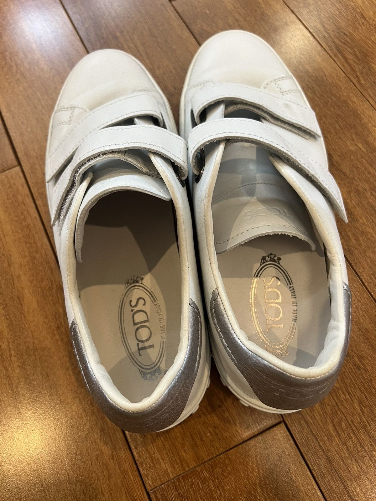 Tod's Tod’s White Leather Strap Sneakers Size US 9 / EU 42 - 4 Thumbnail