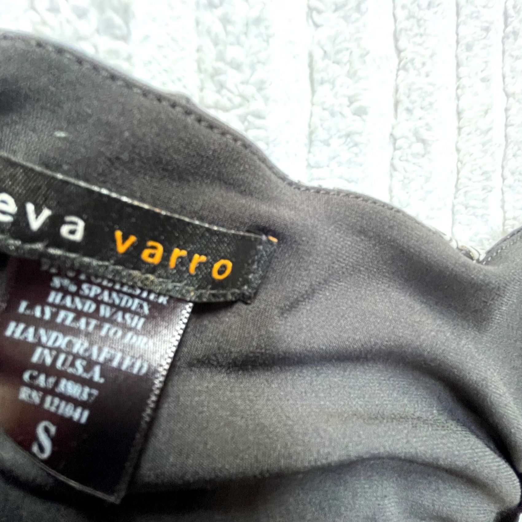 Vintage Eva Varro Dress Small Black White Floral Print V-Neck 3/4 Sleeve Tunic Top / Size S / US 4 / IT 40 - 3 Thumbnail