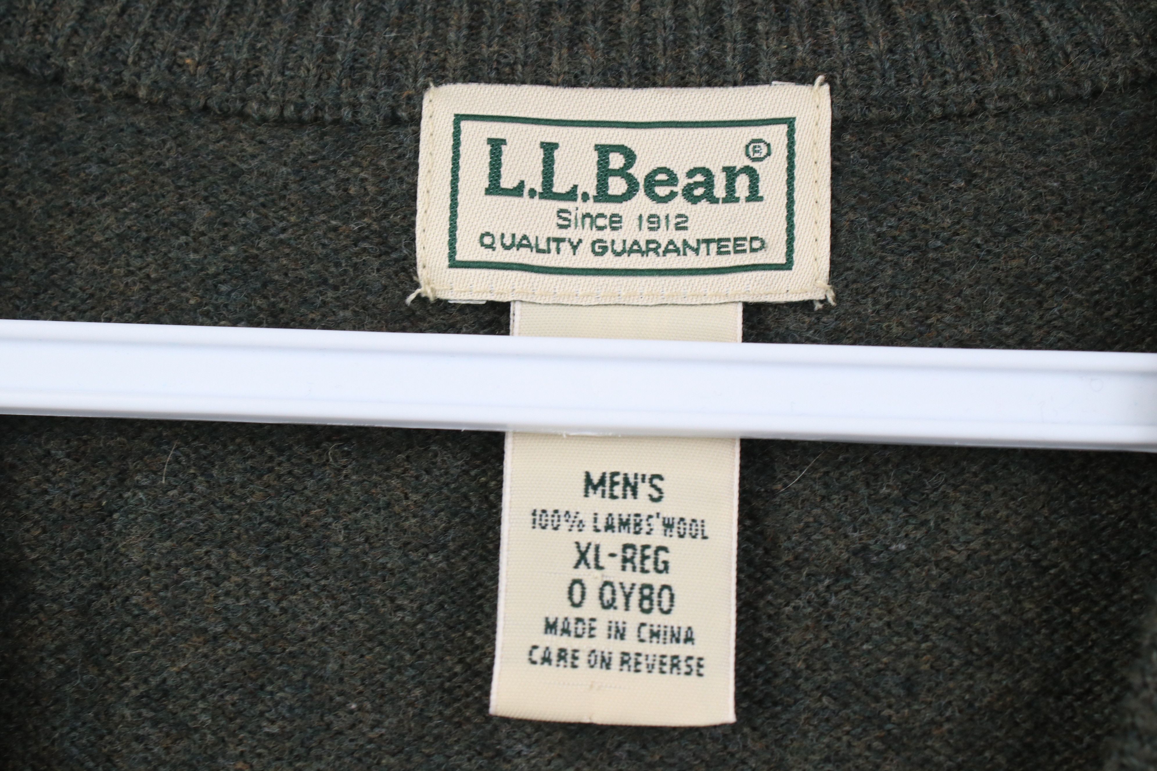 L.L. Bean Vintage 90s LL Bean Lambswool Knit V-Neck Sweater Vest Green Size US XL / EU 56 / 4 - 5 Thumbnail