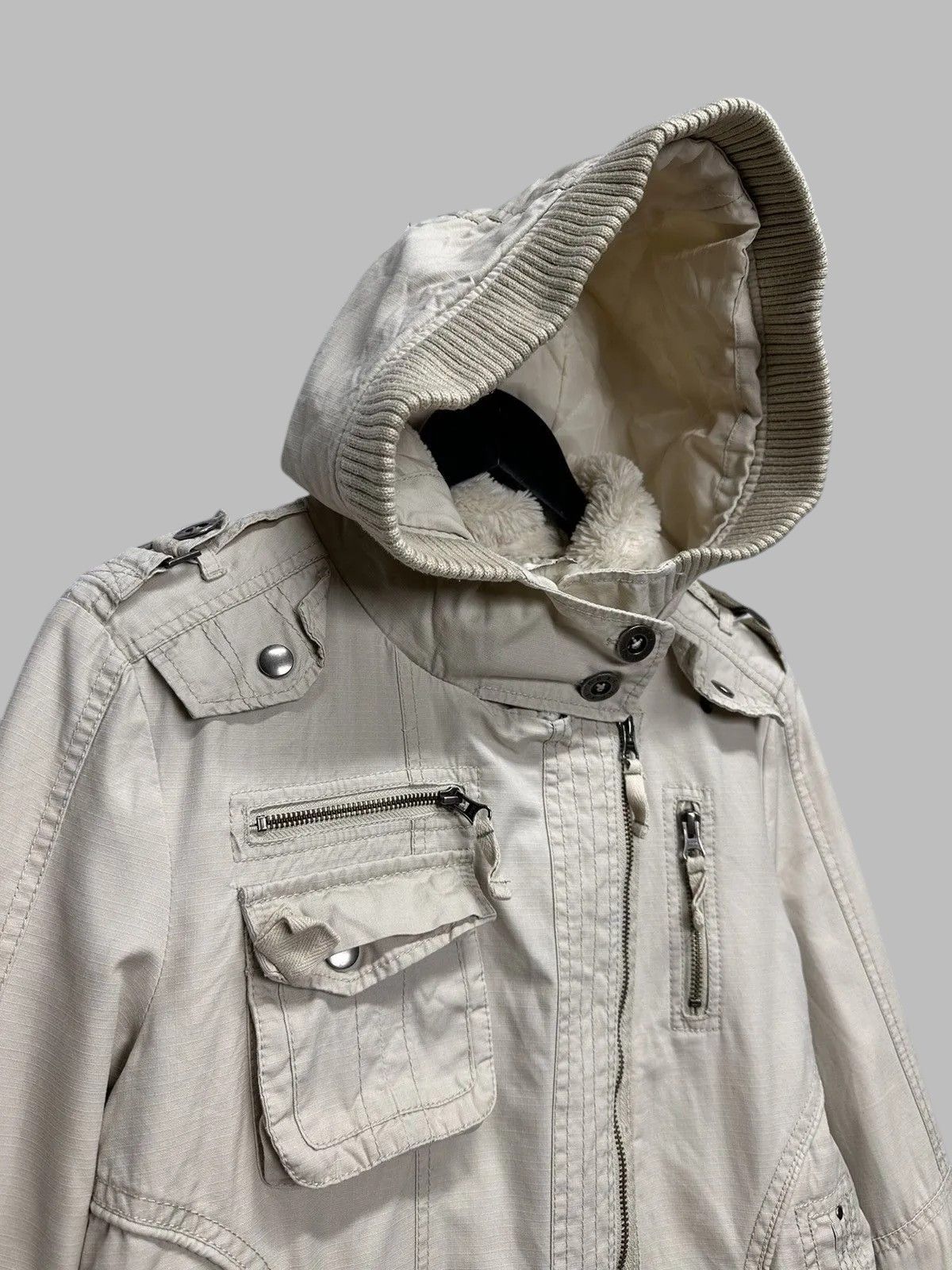 If Six Was Nine Jacket Beige Vintage Fur GOA Tornado Style Streetwear Size US M / EU 48-50 / 2 - 3 Thumbnail