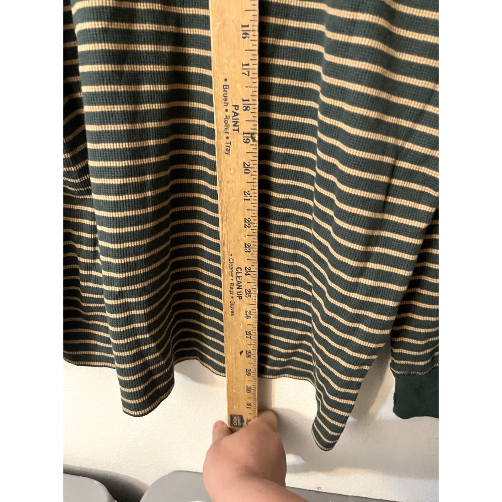 Lands' End Lands' End Shirt Men L Green Tan Striped Long Sleeve 42-44 Cotton Blend Vintage N/A Size US L / EU 52-54 / 3 - 4 Thumbnail