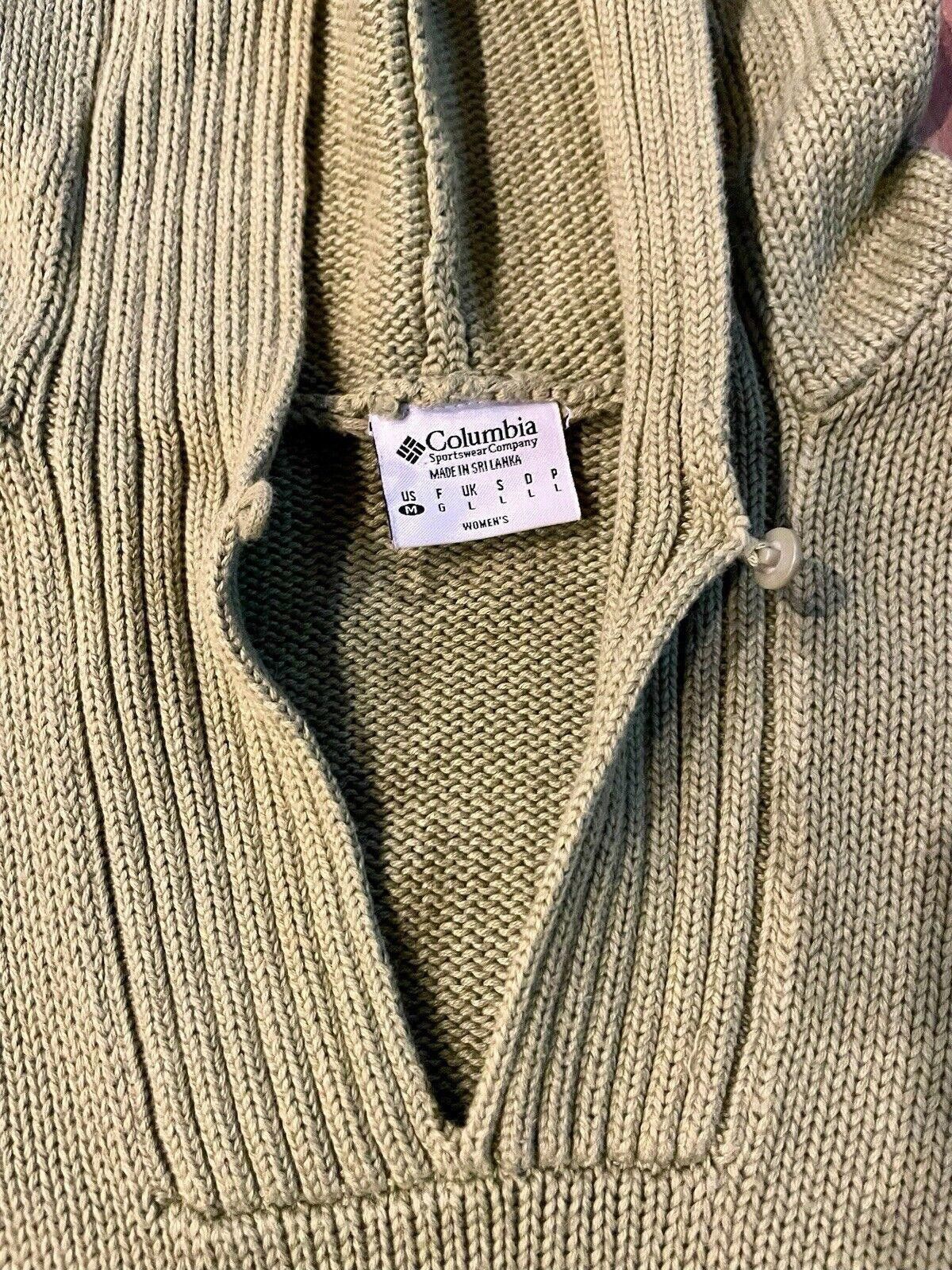 Columbia Columbia Vtg. Women's Moss Green Knit Hoodie Medium (A1) Size M / US 6-8 / IT 42-44 - 3 Thumbnail
