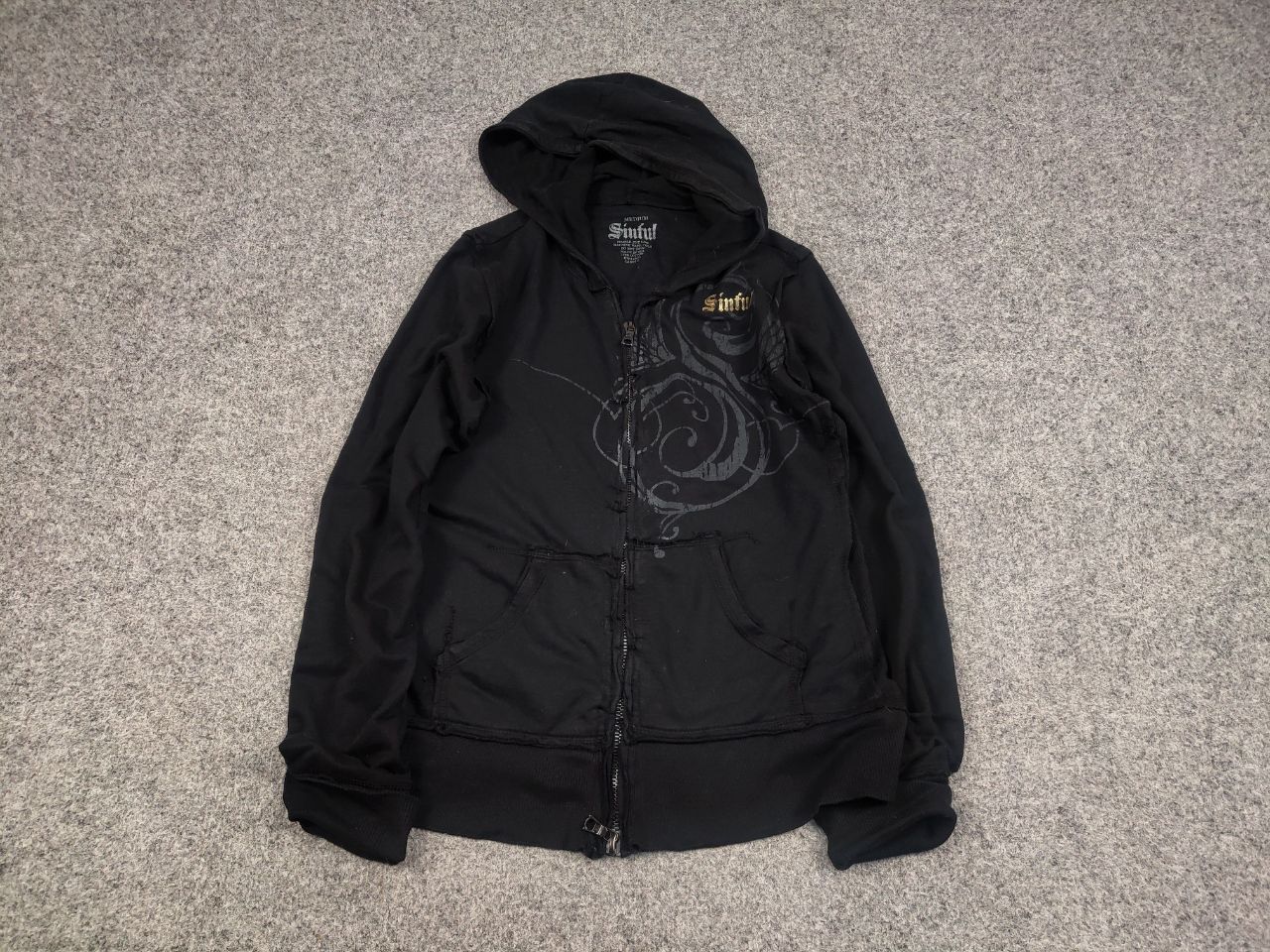 Affliction Sinful Japan Affliction Design Tattoo Zip Hoodie Y2K Style Size M / US 6-8 / IT 42-44 - 3 Thumbnail