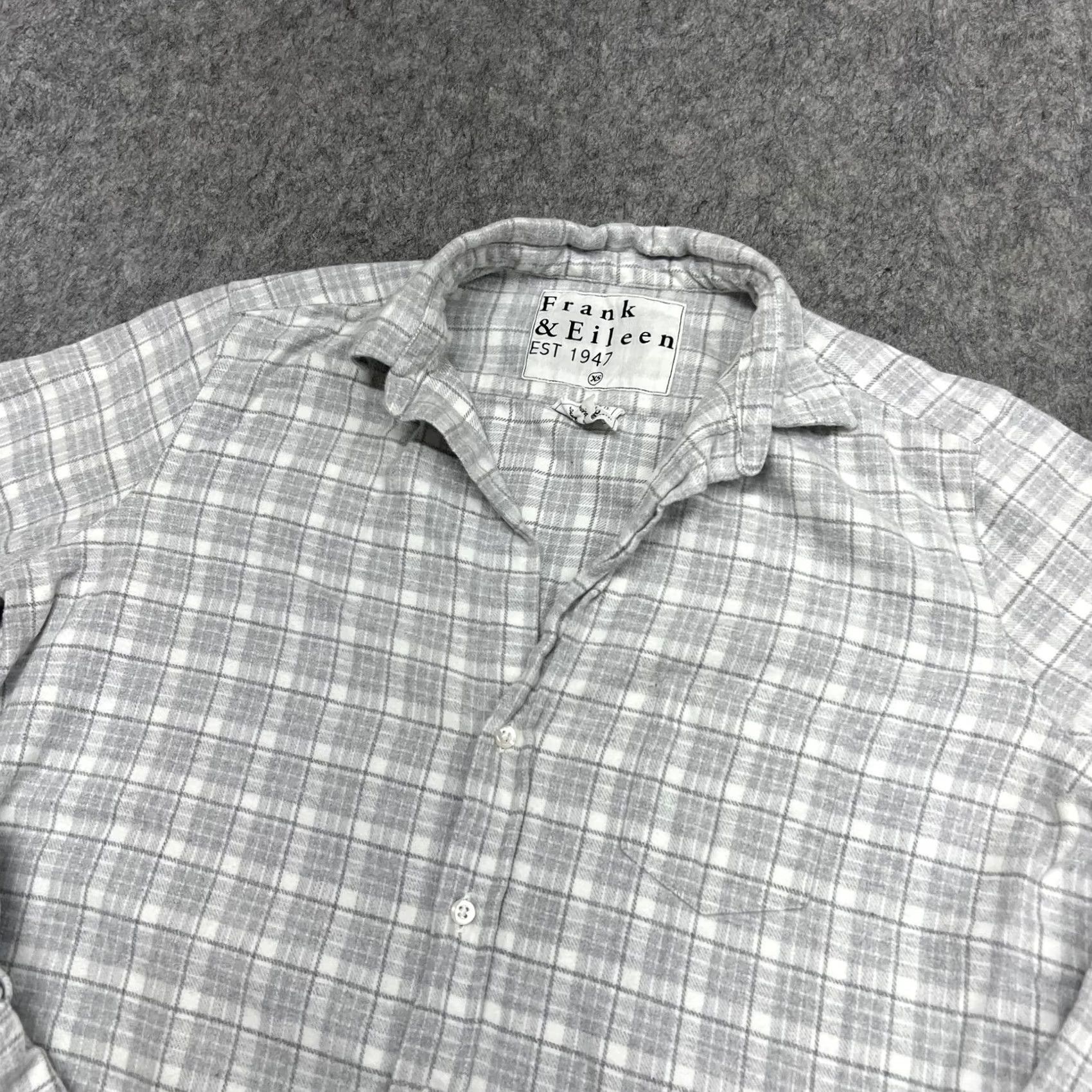 Frank & Eileen Frank & Eileen Shirt Womens XS Gray Plaid Italian Flannel Button Relaxed Eileen Size XS / US 0-2 / IT 36-38 - 5 Thumbnail