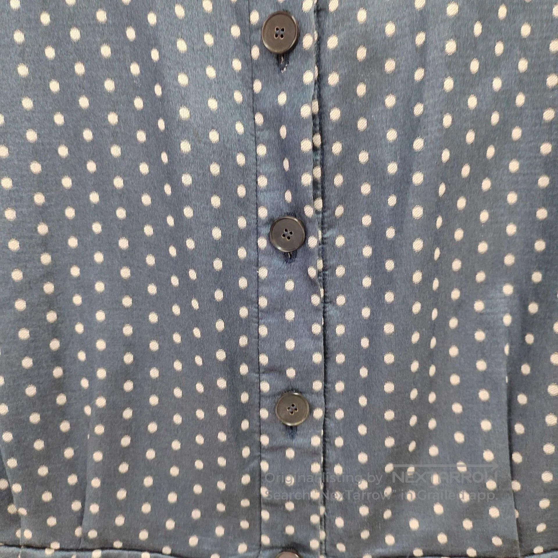 Dior Dior Dark Blue Polka Dot Silk Dress. Size XS / US 0-2 / IT 36-38 - 3 Thumbnail