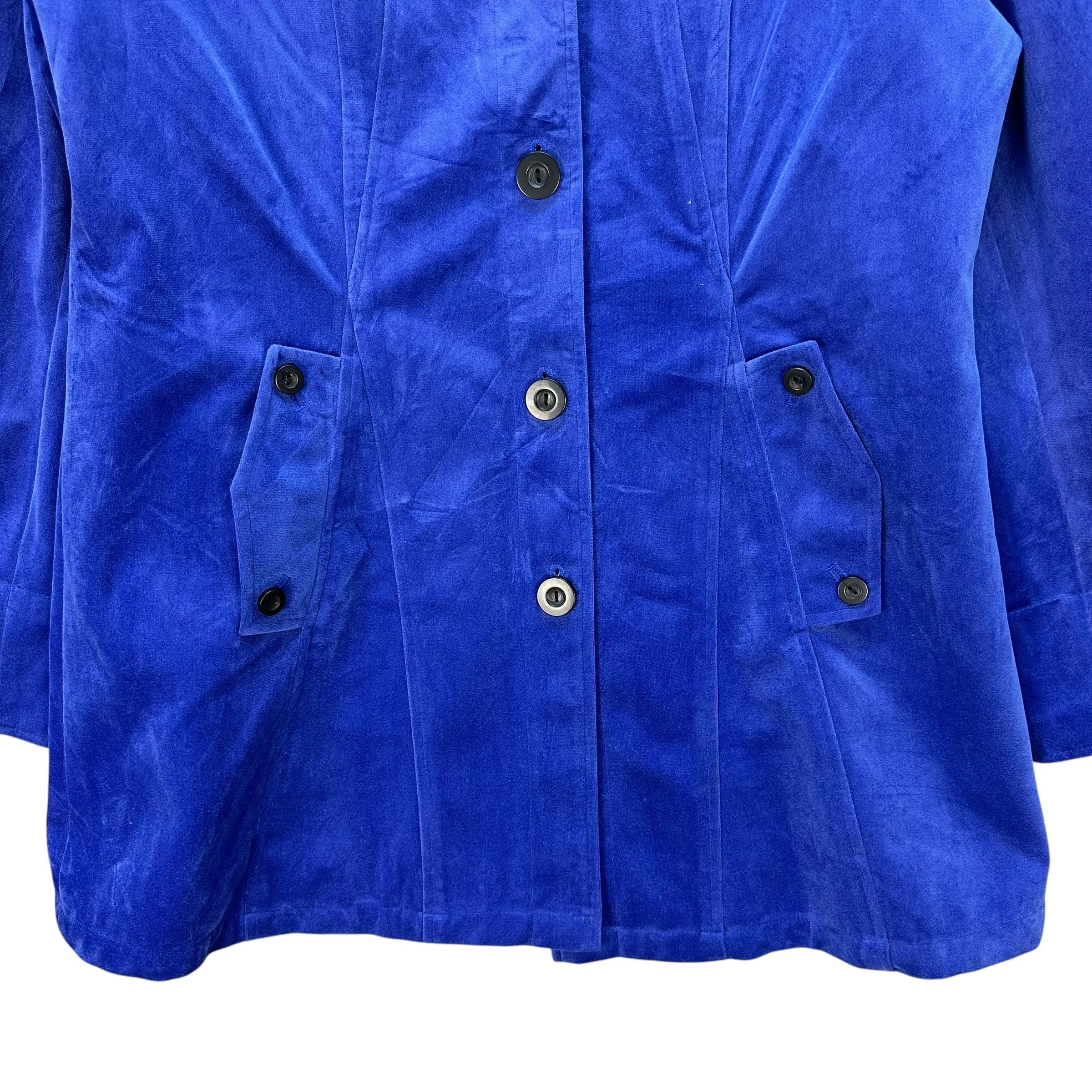 Longchamp LONGCHAMP Stand Collar Blue Button Jacket #A71-1734 Size L / US 10 / IT 46 - 4 Thumbnail