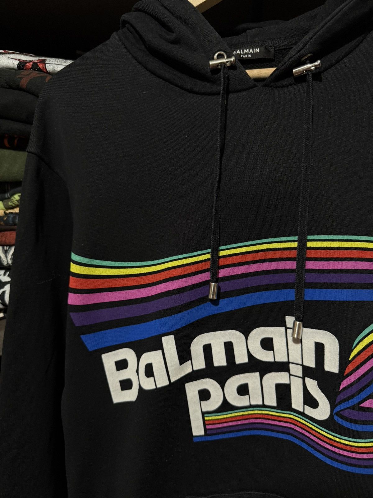 Balmain 🌈 Rare Balmain Rainbow Multicolor Logo Luxury Hoodie Size US S / EU 44-46 / 1 - 4 Thumbnail