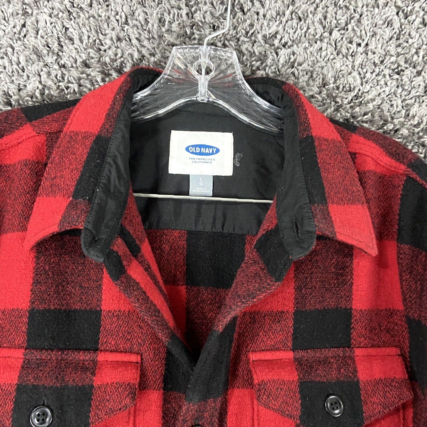 Old Navy Old Navy Flannel Red Buffalo Check Men’s L Long Sleeve Button-Up Shirt Size US L / EU 52-54 / 3 - 5 Thumbnail